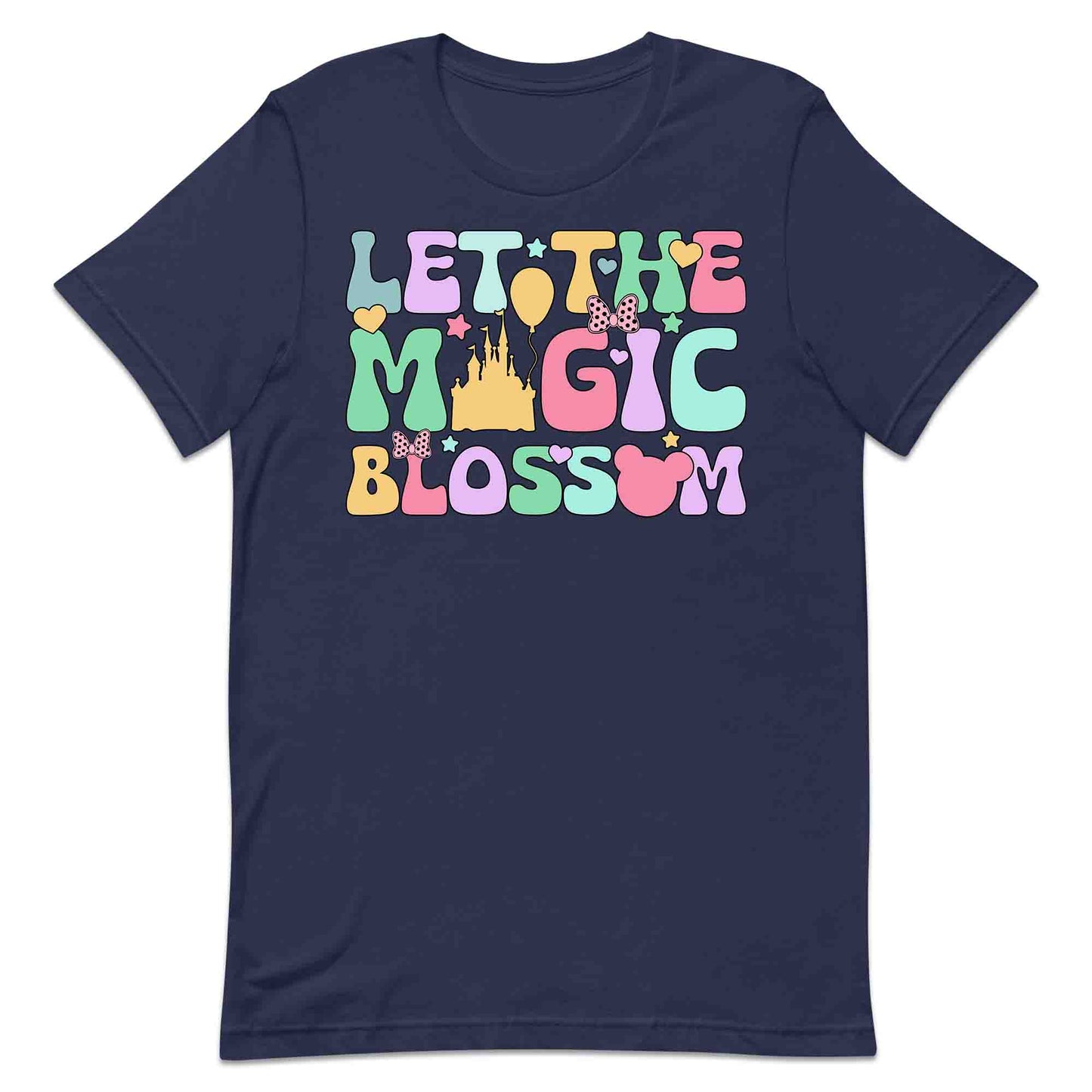 Disney Let the Magic Blossom T-Shirt, Jumper & Hoodie – Pastel Castle & Mouse Ears for Fairy Tale Fans & Dreamy Park Trips | PRODUCT CODE: DMNBWERU