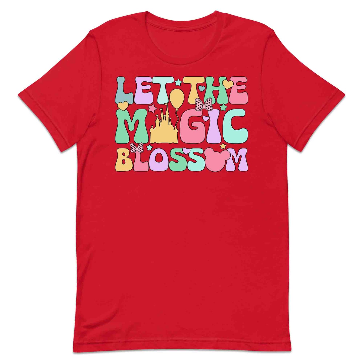Disney Let the Magic Blossom T-Shirt, Jumper & Hoodie – Pastel Castle & Mouse Ears for Fairy Tale Fans & Dreamy Park Trips | PRODUCT CODE: DMNBWERU