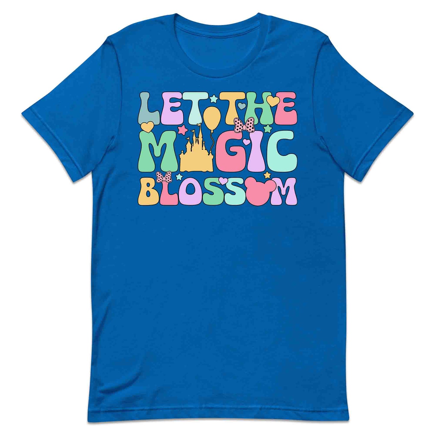 Disney Let the Magic Blossom T-Shirt, Jumper & Hoodie – Pastel Castle & Mouse Ears for Fairy Tale Fans & Dreamy Park Trips | PRODUCT CODE: DMNBWERU