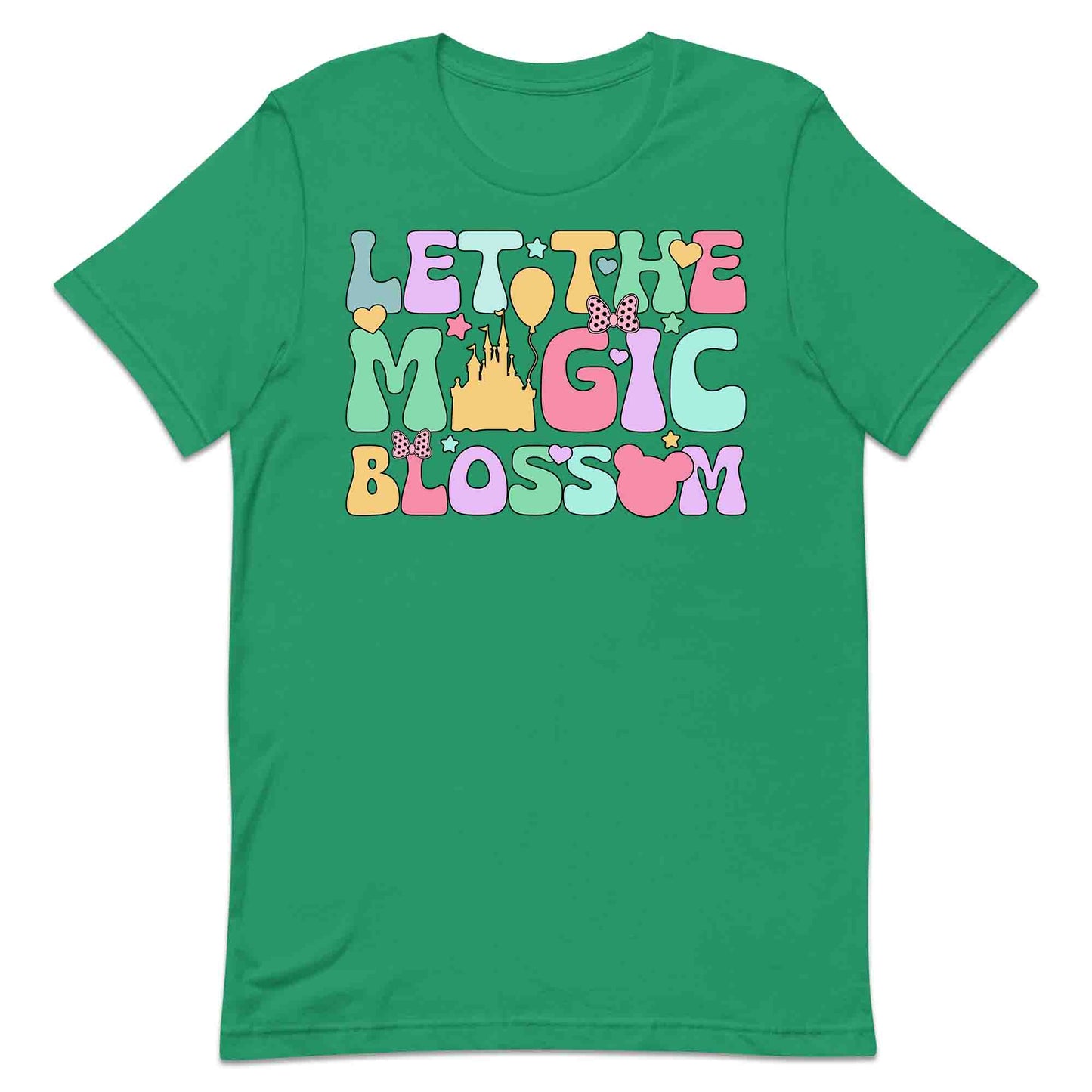 Disney Let the Magic Blossom T-Shirt, Jumper & Hoodie – Pastel Castle & Mouse Ears for Fairy Tale Fans & Dreamy Park Trips | PRODUCT CODE: DMNBWERU
