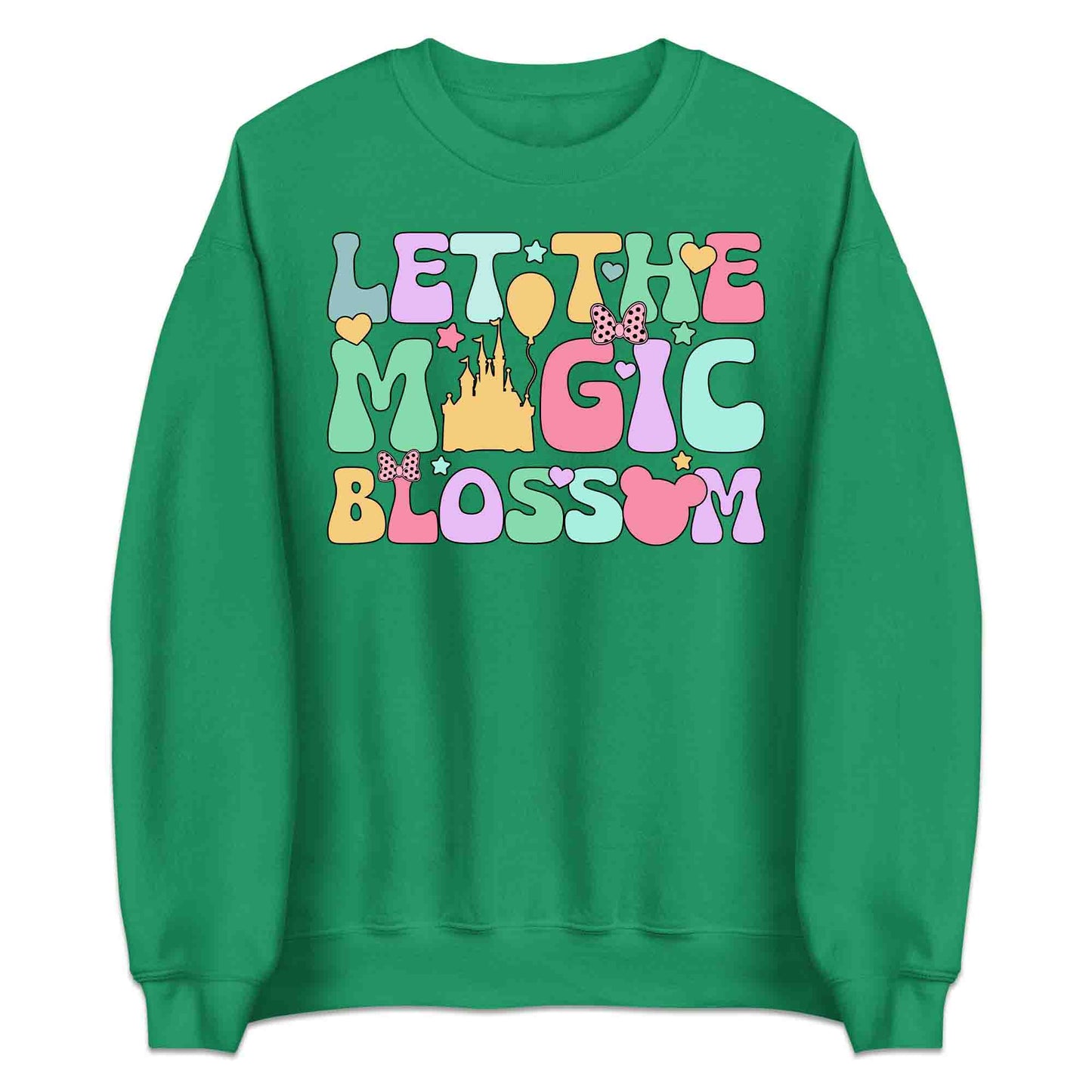 Disney Let the Magic Blossom T-Shirt, Jumper & Hoodie – Pastel Castle & Mouse Ears for Fairy Tale Fans & Dreamy Park Trips | PRODUCT CODE: DMNBWERU