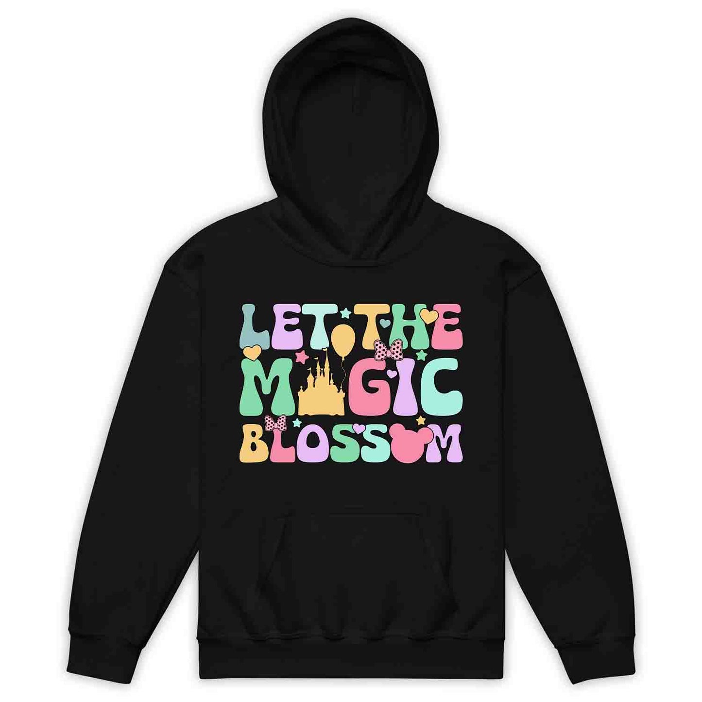 Disney Let the Magic Blossom Kids T-Shirt, Jumper & Hoodie – Pastel Castle & Mouse Ears for Fairy Tale Fans & Dreamy Park Trips | PRODUCT CODE: DMNBWERU