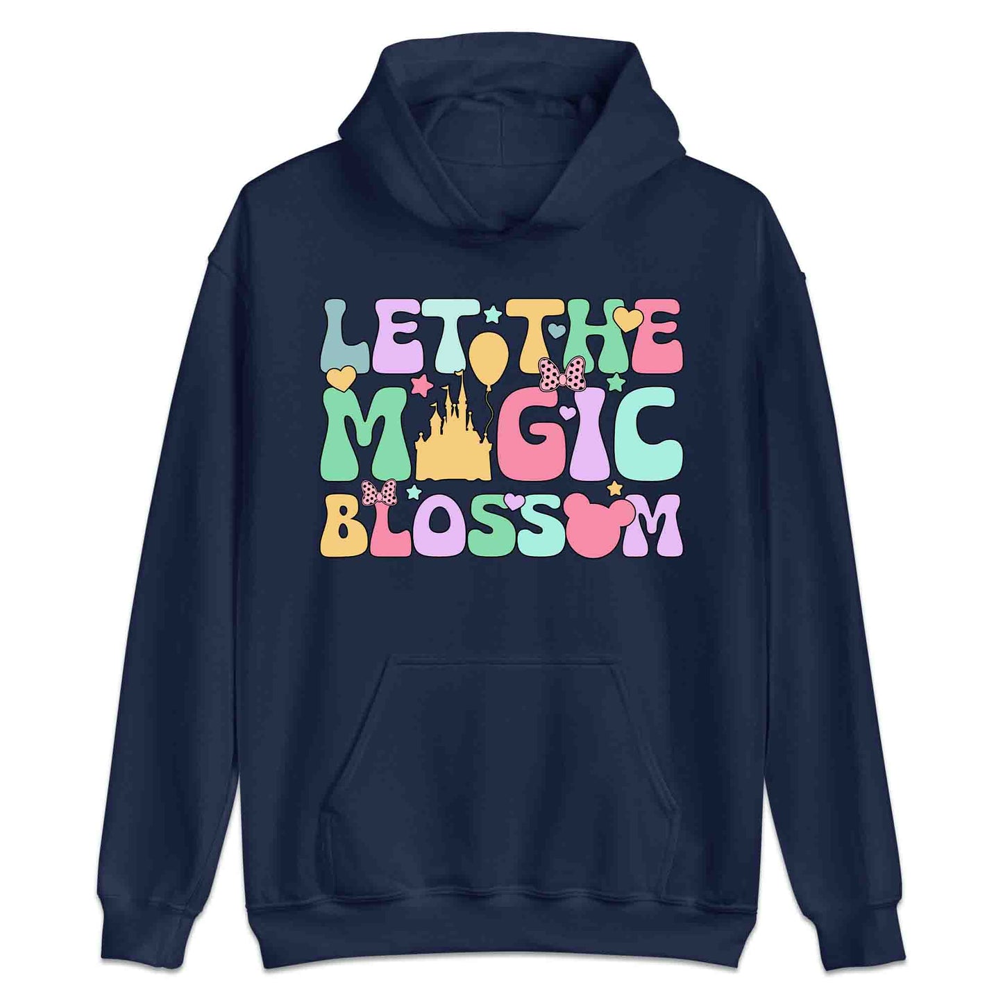 Disney Let the Magic Blossom T-Shirt, Jumper & Hoodie – Pastel Castle & Mouse Ears for Fairy Tale Fans & Dreamy Park Trips | PRODUCT CODE: DMNBWERU