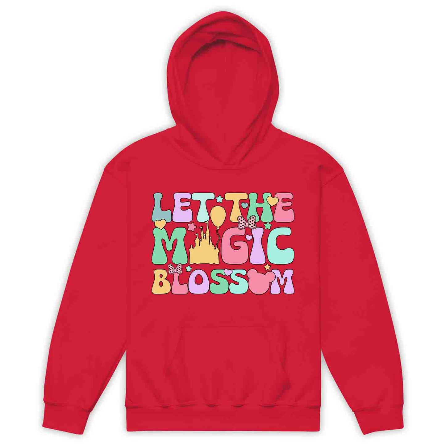 Disney Let the Magic Blossom Kids T-Shirt, Jumper & Hoodie – Pastel Castle & Mouse Ears for Fairy Tale Fans & Dreamy Park Trips | PRODUCT CODE: DMNBWERU