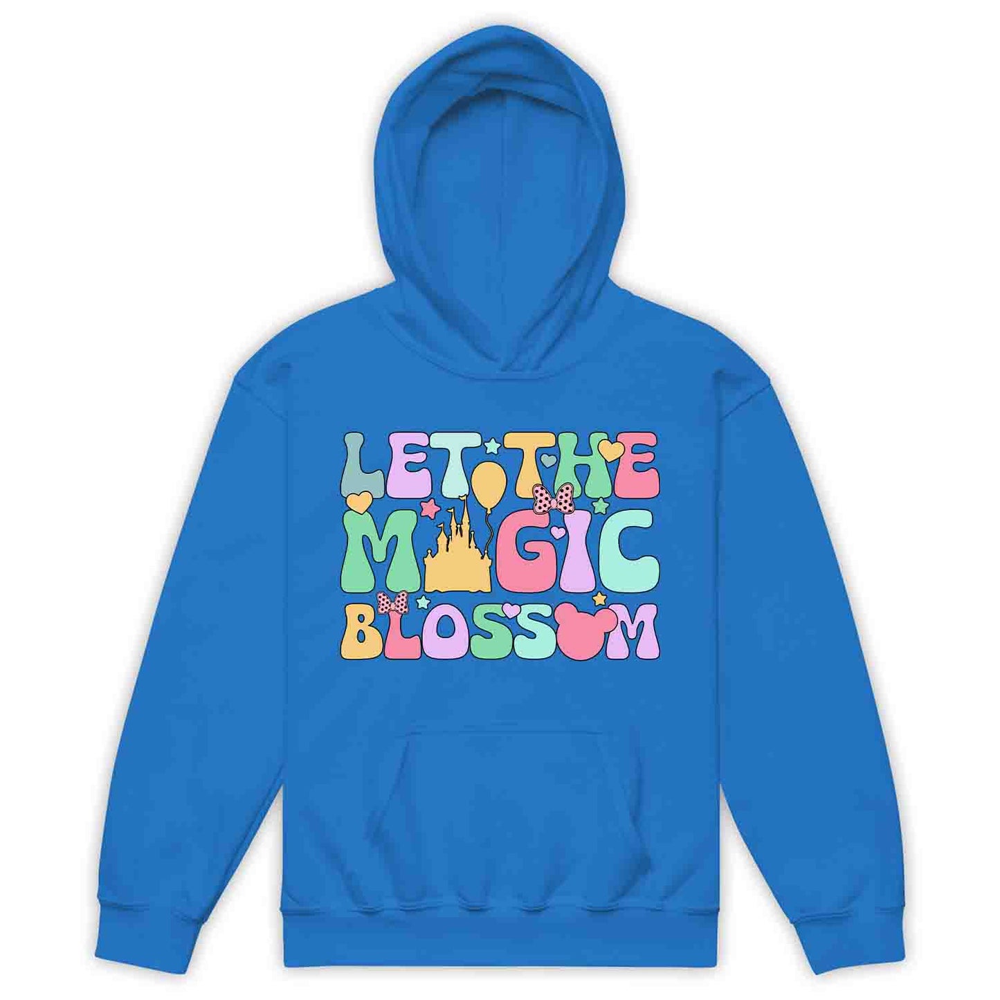 Disney Let the Magic Blossom Kids T-Shirt, Jumper & Hoodie – Pastel Castle & Mouse Ears for Fairy Tale Fans & Dreamy Park Trips | PRODUCT CODE: DMNBWERU