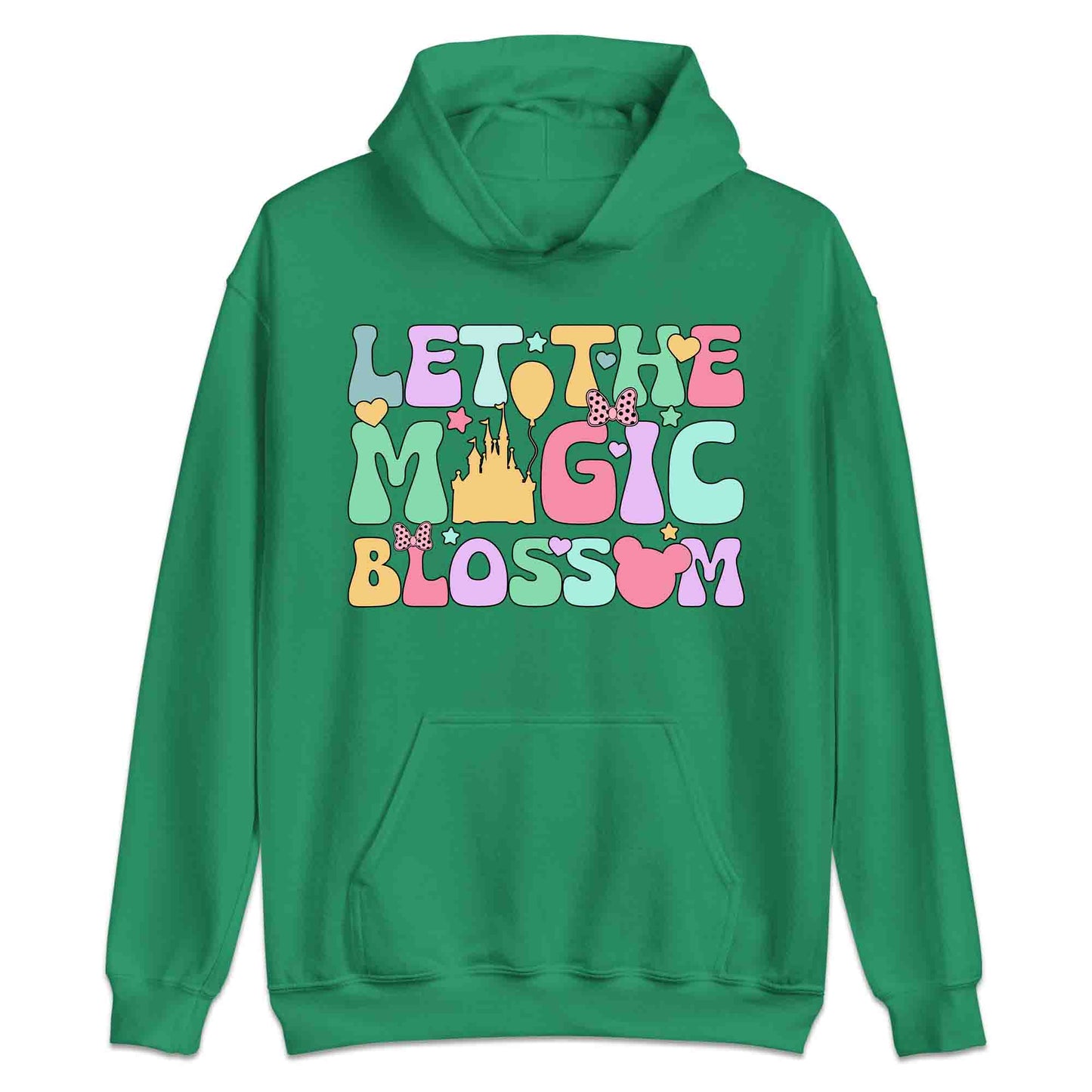Disney Let the Magic Blossom T-Shirt, Jumper & Hoodie – Pastel Castle & Mouse Ears for Fairy Tale Fans & Dreamy Park Trips | PRODUCT CODE: DMNBWERU