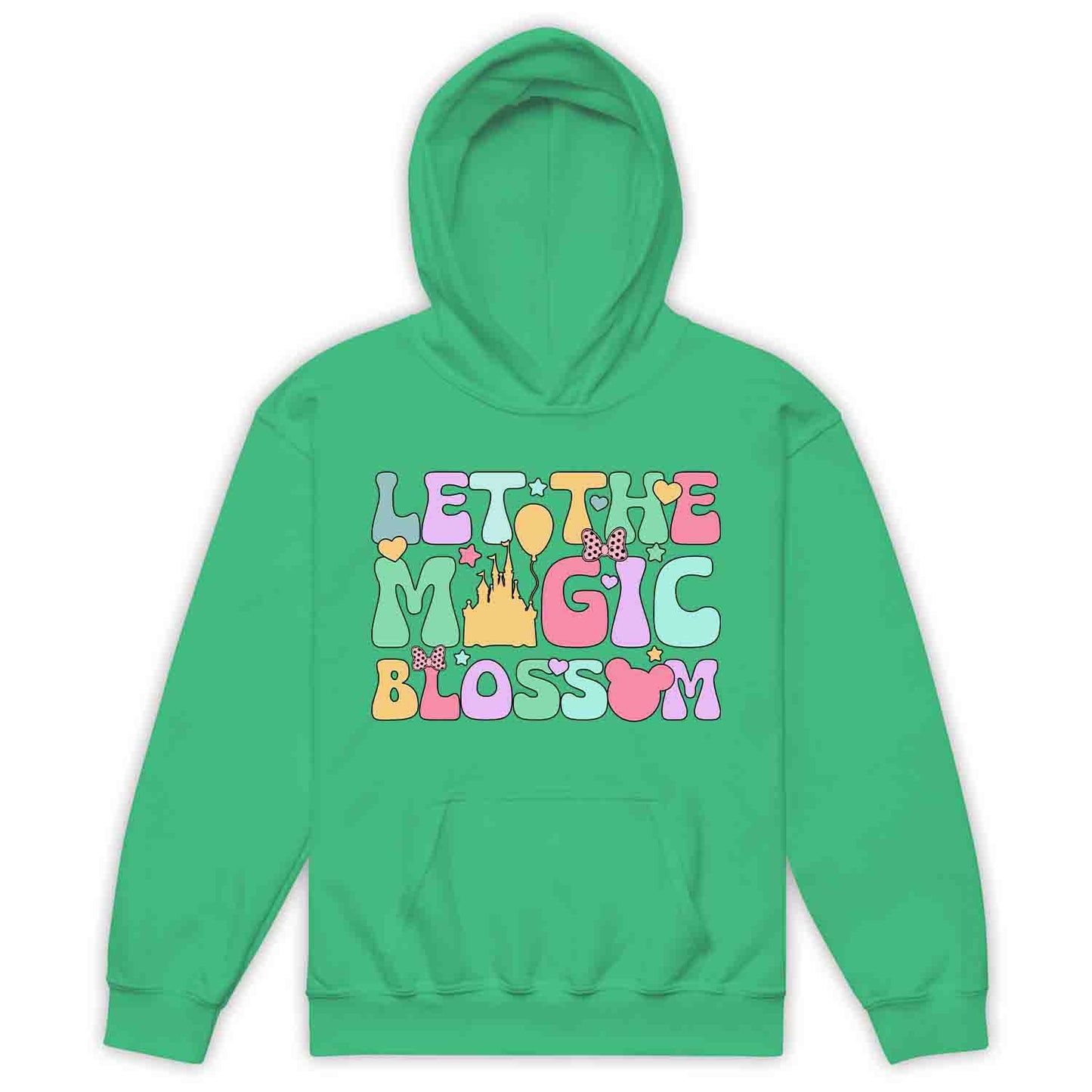 Disney Let the Magic Blossom Kids T-Shirt, Jumper & Hoodie – Pastel Castle & Mouse Ears for Fairy Tale Fans & Dreamy Park Trips | PRODUCT CODE: DMNBWERU