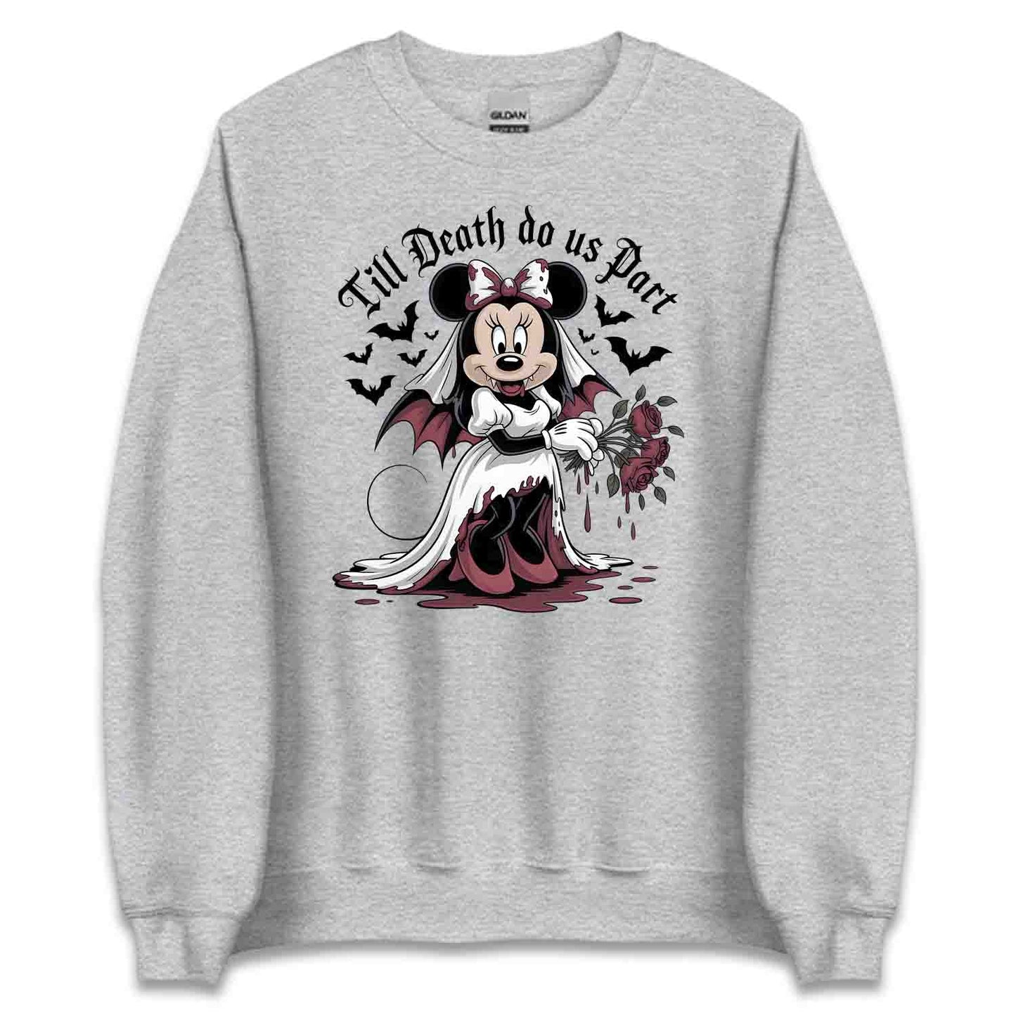 Minnie Mouse Vampire Bride T-Shirt, Gothic Wedding Sweatshirt, Haunted Mansion Hoodie | PRODUCT CODE: DMNWEIUAS