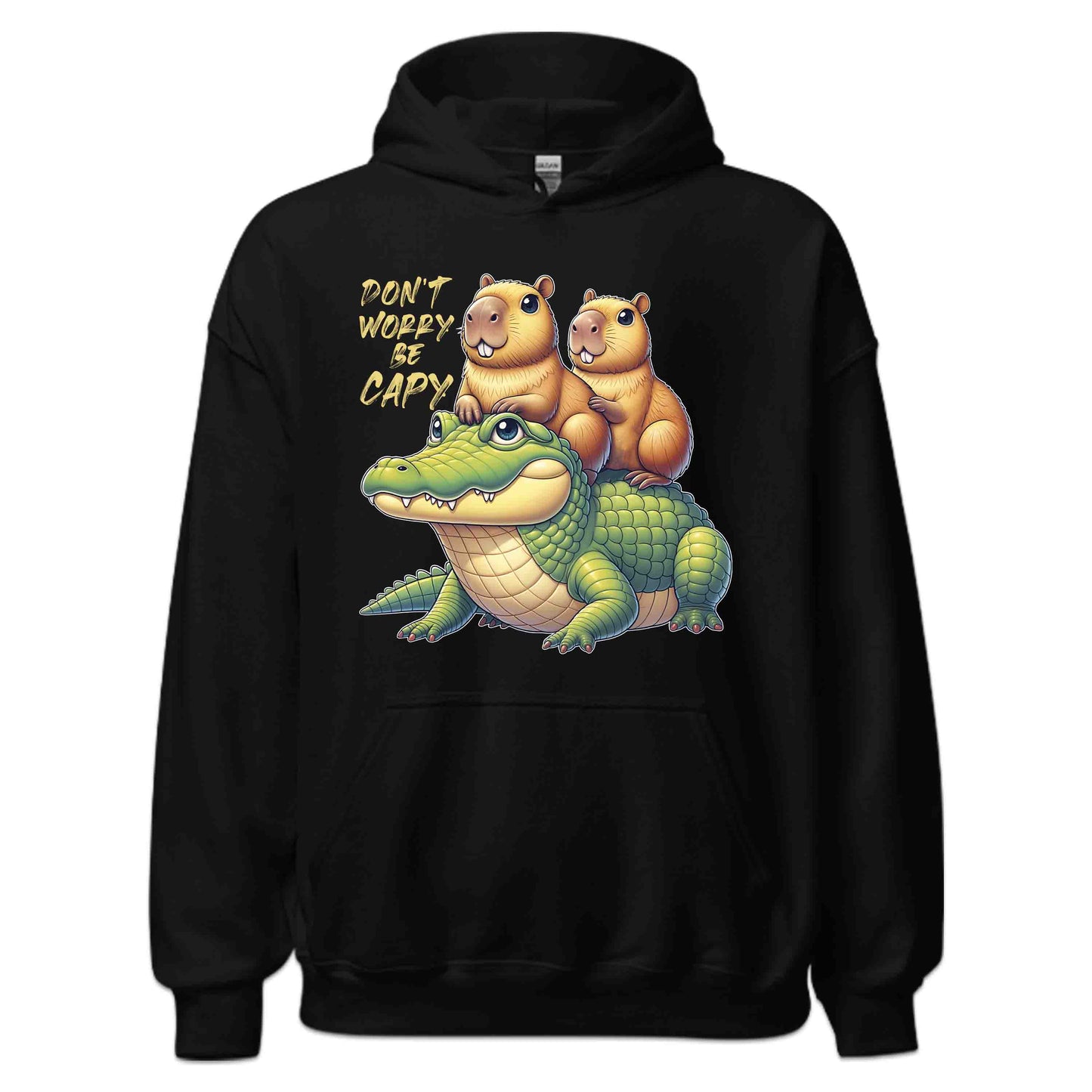 Don't Worry Be Capy Funny Capybara and Alligator Nature & Humor Enthusiasts | PRODUCT CODE: DNTWRYCPYRAF