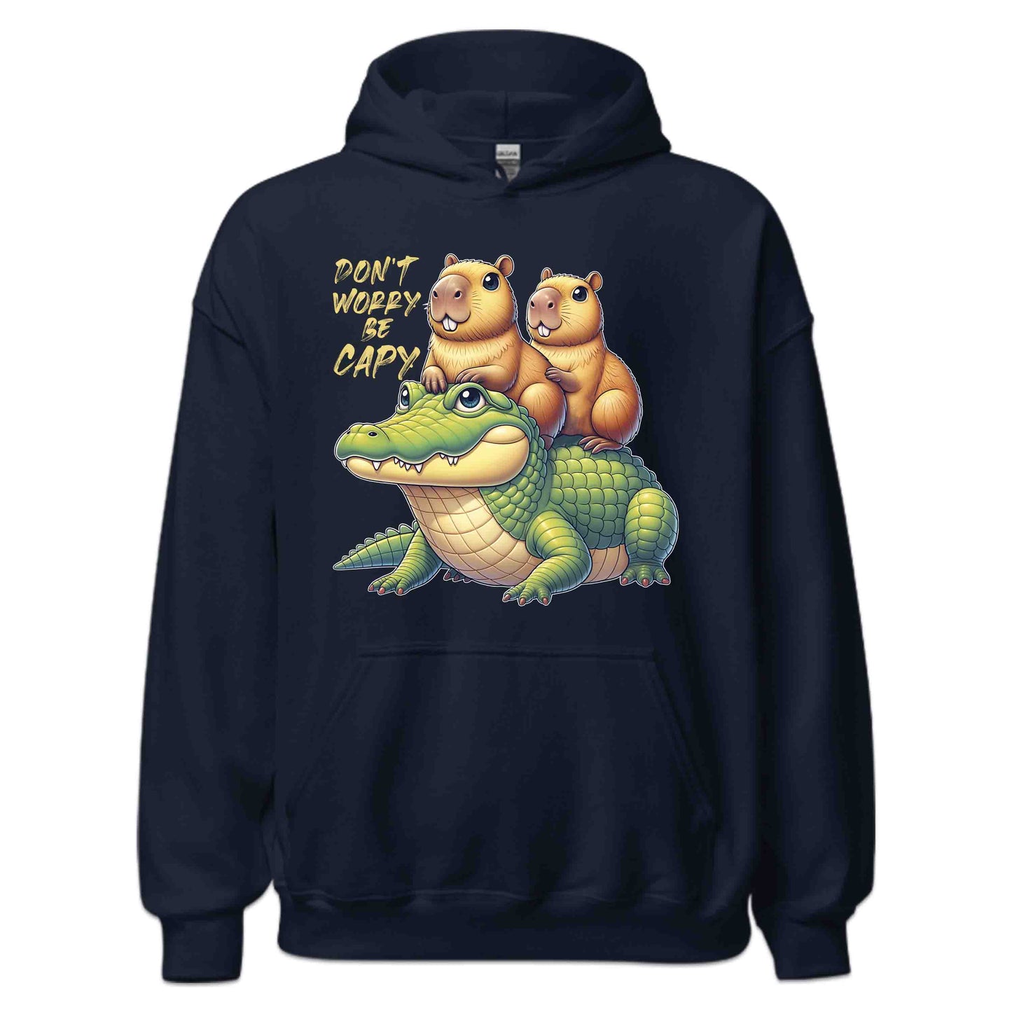 Don't Worry Be Capy Funny Capybara and Alligator Nature & Humor Enthusiasts | PRODUCT CODE: DNTWRYCPYRAF