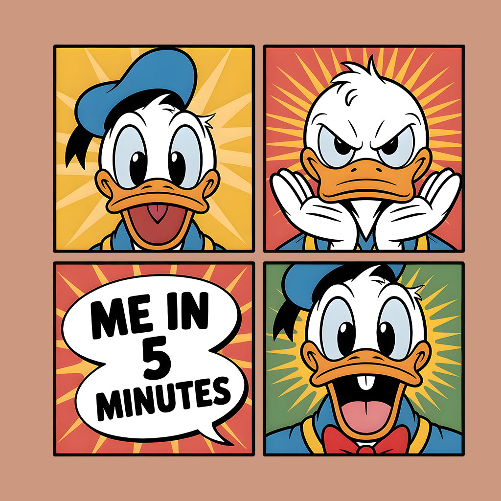 Donald Duck Meme T-Shirt, Funny Disney Cartoon Sweatshirt, Comic Panel Hoodie | PRODUCT CODE: DNWERBVIM
