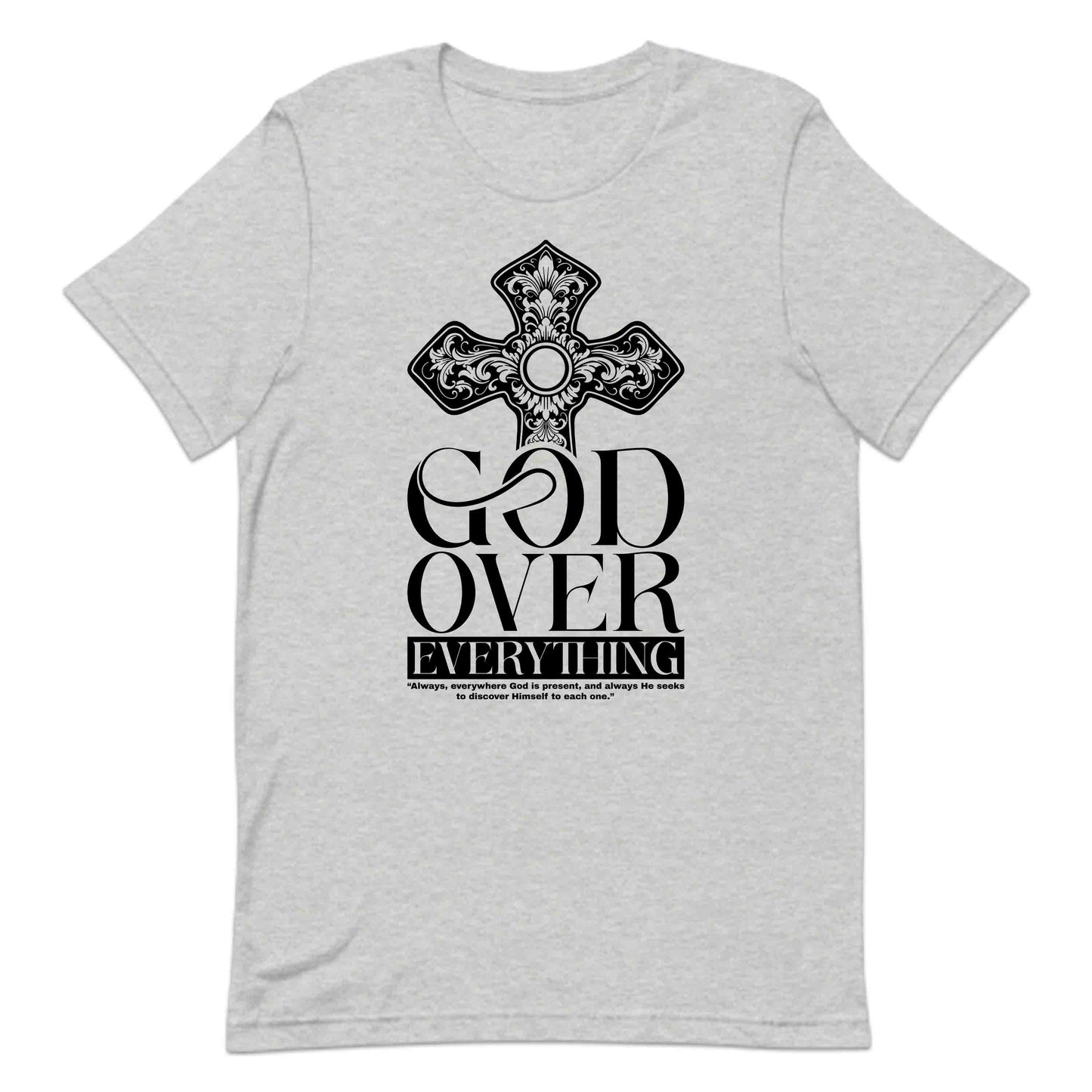God Over Everything Christian Ornate Cross Inspirational Religious Quote | PRODUCT CODE: DOVRETHNGCSJ