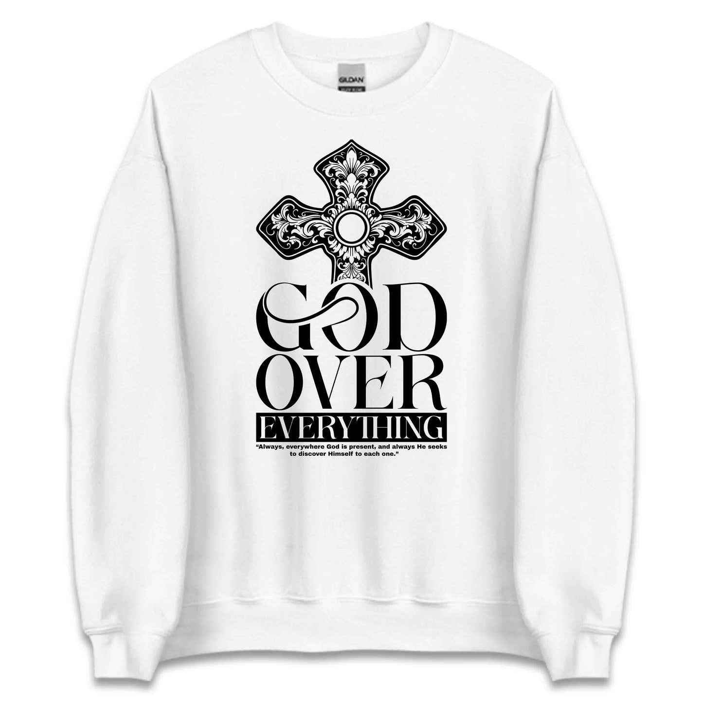 God Over Everything Christian Ornate Cross Inspirational Religious Quote | PRODUCT CODE: DOVRETHNGCSJ
