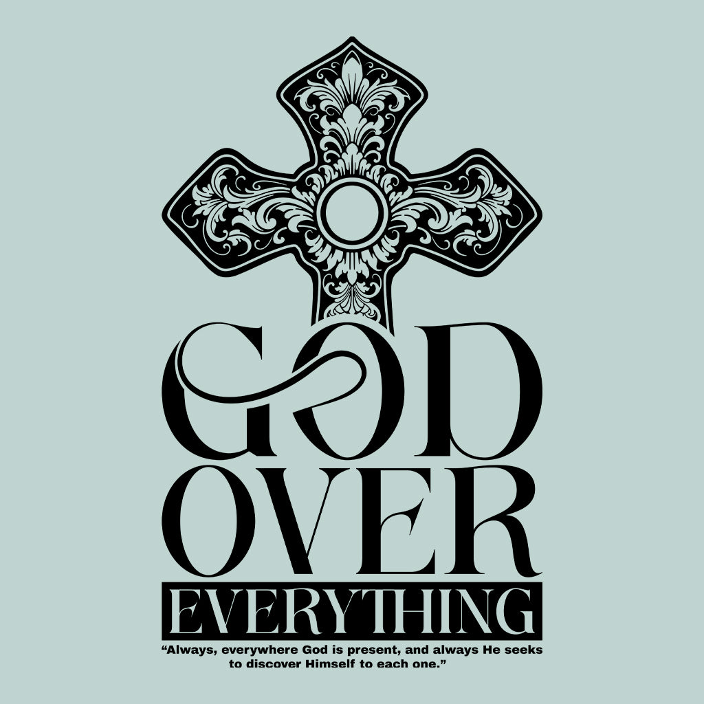 God Over Everything Christian Ornate Cross Inspirational Religious Quote | PRODUCT CODE: DOVRETHNGCSJ