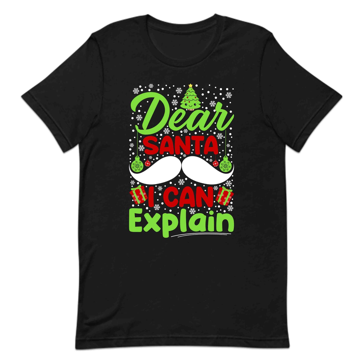 Dear Santa, I Can Explain Funny Christmas Mustache Xmas | PRODUCT CODE: DRTNSACEXPL