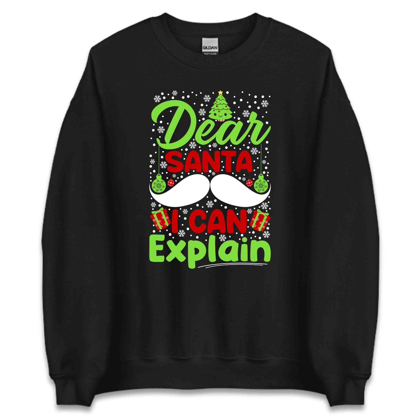 Dear Santa, I Can Explain Funny Christmas Mustache Xmas | PRODUCT CODE: DRTNSACEXPL