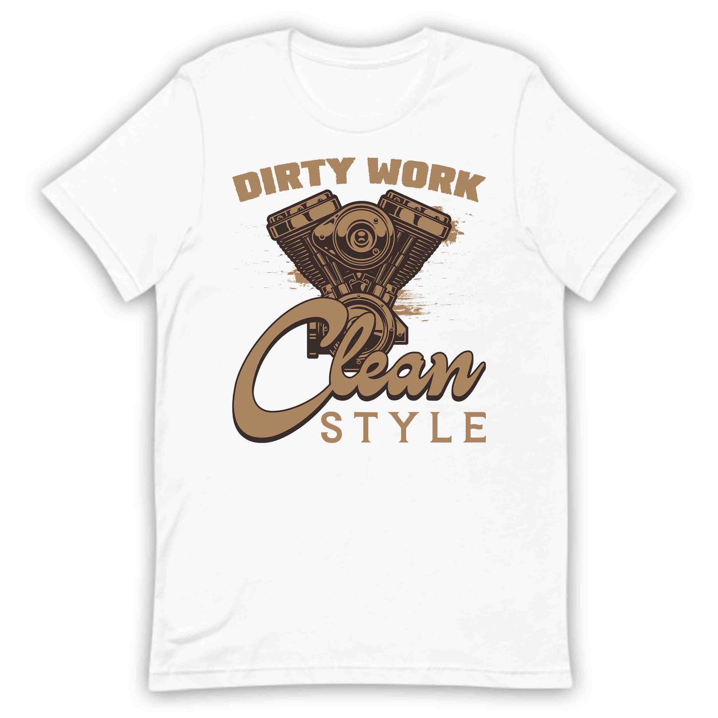 Dirty Work Clean Style Classic Mechanic Inspired Vintage Motorcycle Engine | PRODUCT CODE: DRYTWKORCLNES