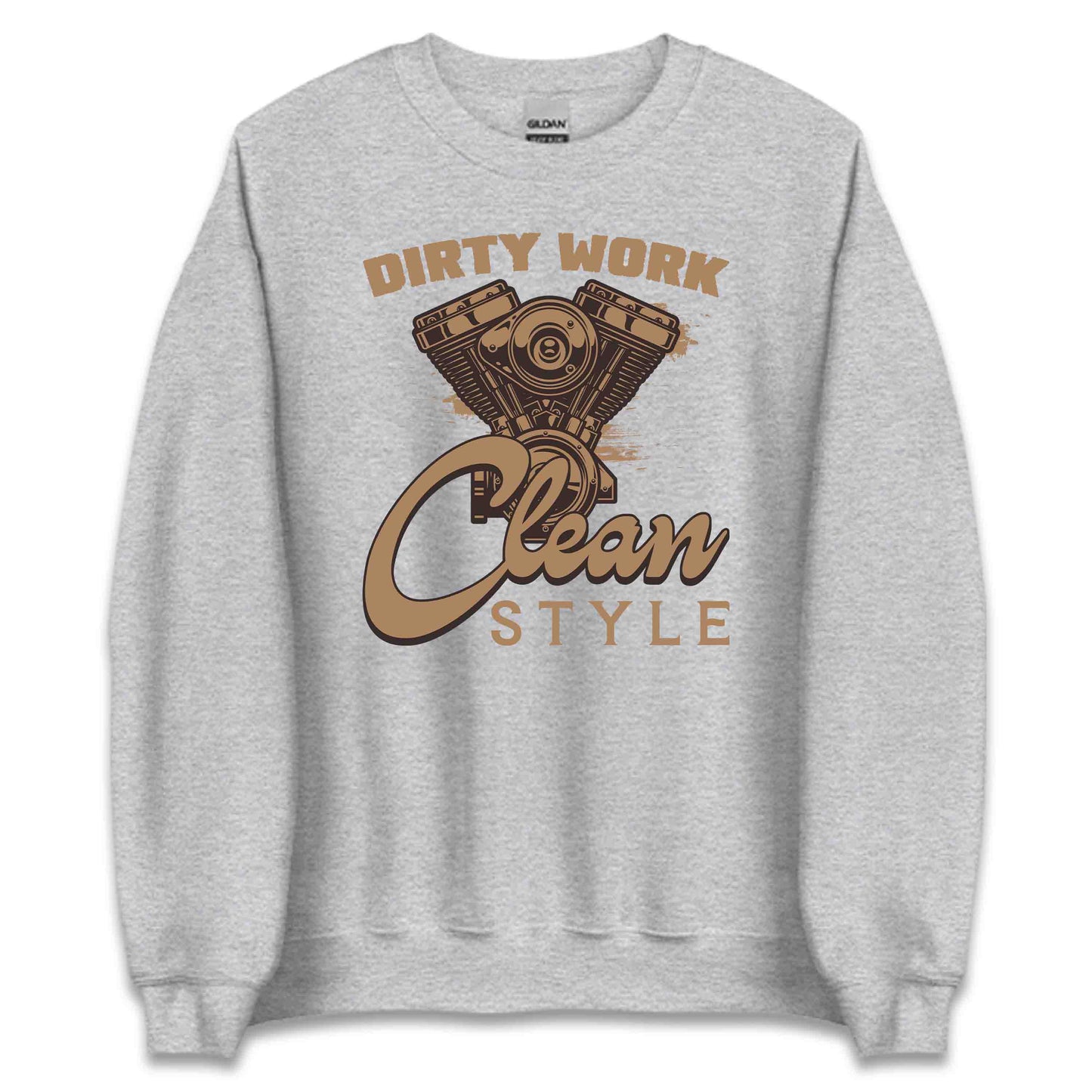 Dirty Work Clean Style Classic Mechanic Inspired Vintage Motorcycle Engine | PRODUCT CODE: DRYTWKORCLNES