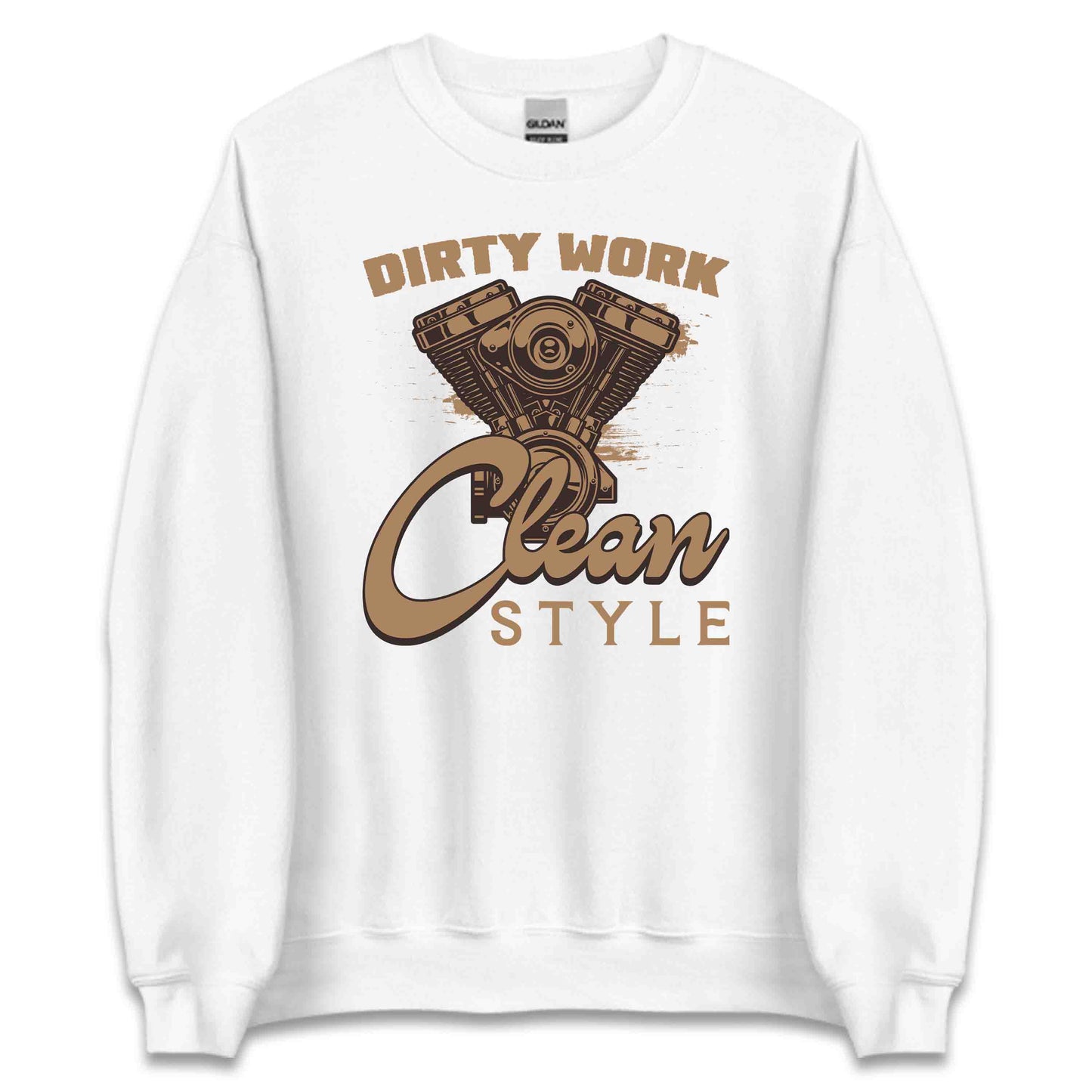 Dirty Work Clean Style Classic Mechanic Inspired Vintage Motorcycle Engine | PRODUCT CODE: DRYTWKORCLNES
