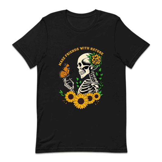 Floral Gothic Daisy Sunflower Skull | PRODUCT CODE: DSYSKFLWT