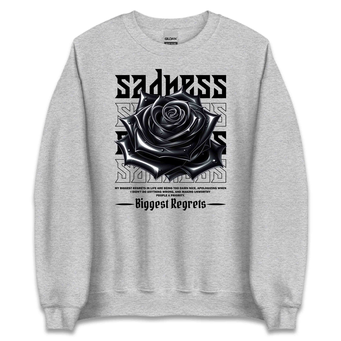 Edgy Black Rose Sadness Biggest Regrets Dark Aesthetic | PRODUCT CODE: EDYGBKCRSED