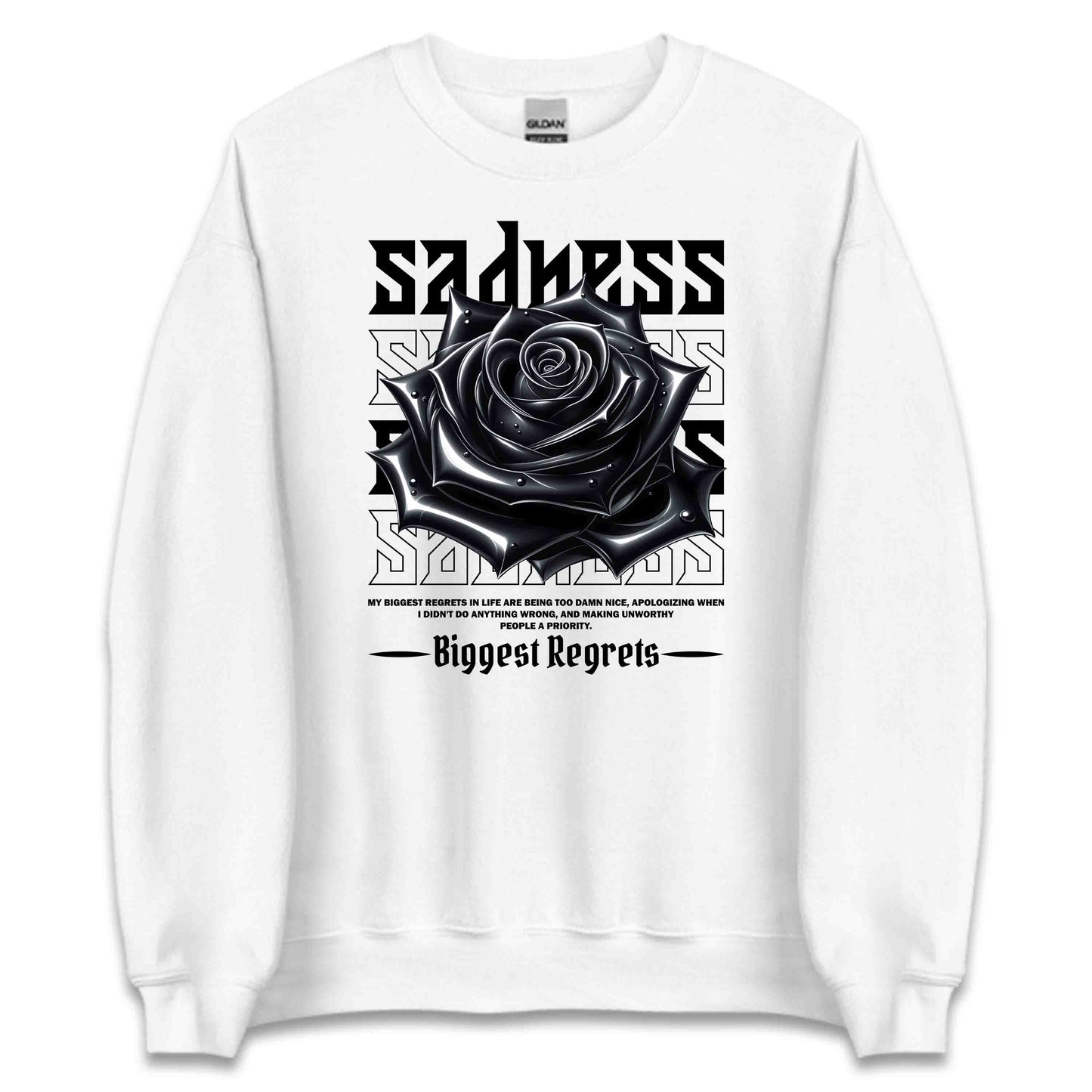 Edgy Black Rose Sadness Biggest Regrets Dark Aesthetic | PRODUCT CODE: EDYGBKCRSED