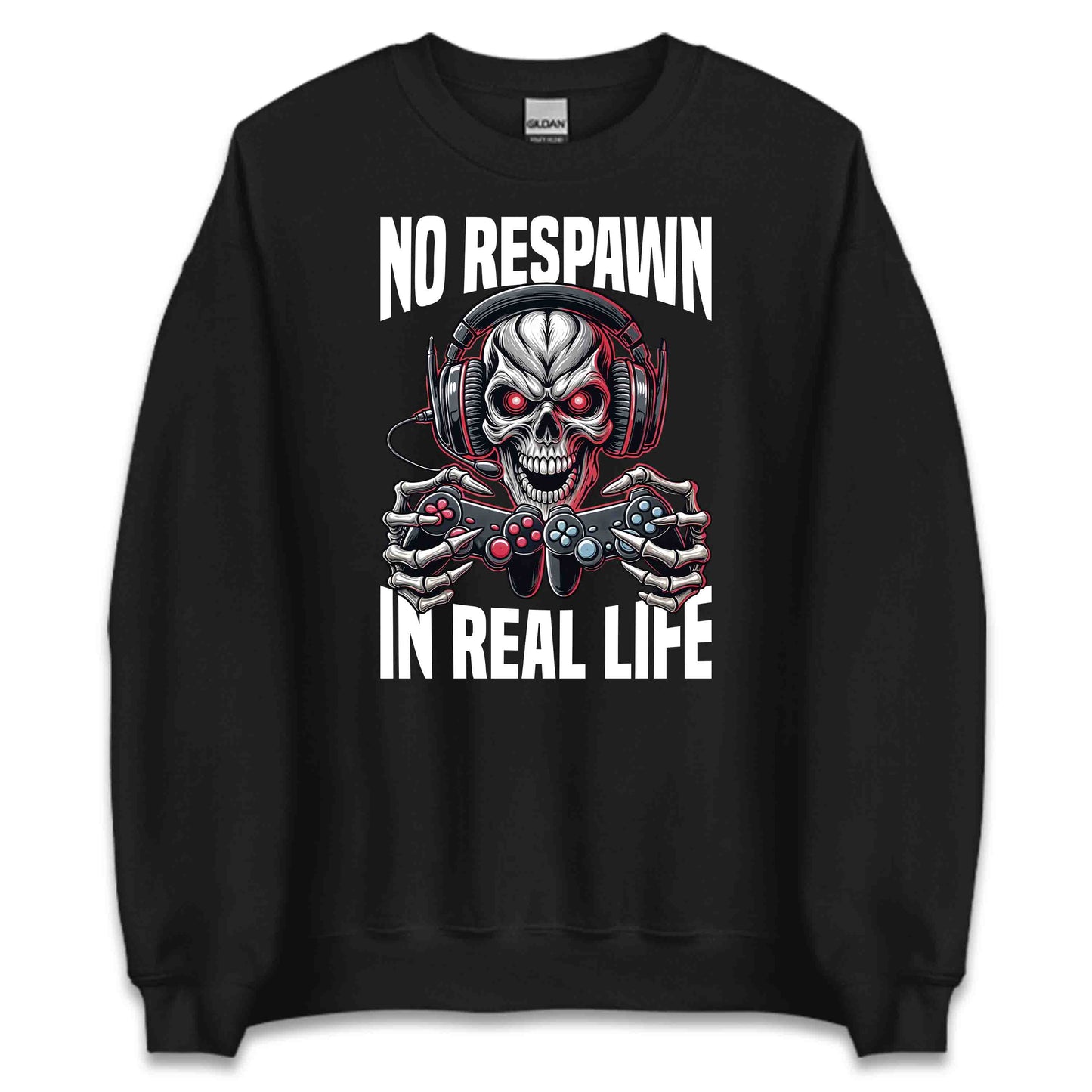 Edgy Gamer Skull with Controller & Headphones No Respawn in Real Life | PRODUCT CODE: EDYGMRESKLUW