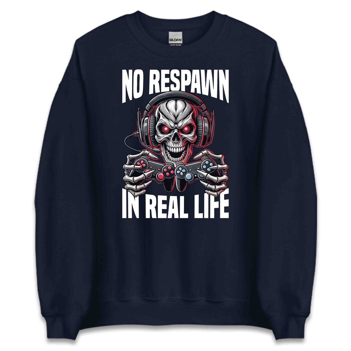 Edgy Gamer Skull with Controller & Headphones No Respawn in Real Life | PRODUCT CODE: EDYGMRESKLUW