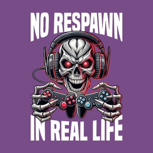 Edgy Gamer Skull with Controller & Headphones No Respawn in Real Life | PRODUCT CODE: EDYGMRESKLUW