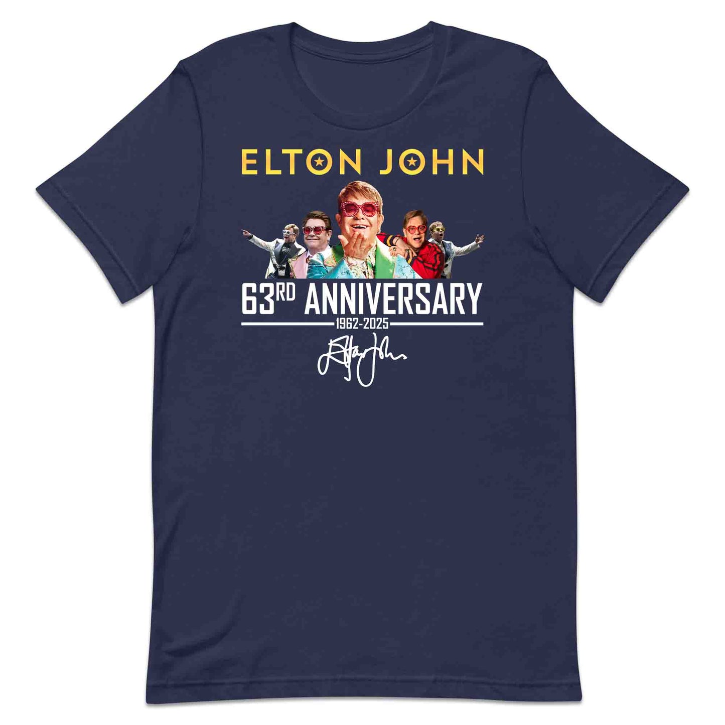 Elton John 63rd Anniversary T-Shirt, Jumper & Hoodie – Iconic Eras (1962–2025) Retro Pop Tribute with Signature Flair | PRODUCT CODE: EHJADSJL