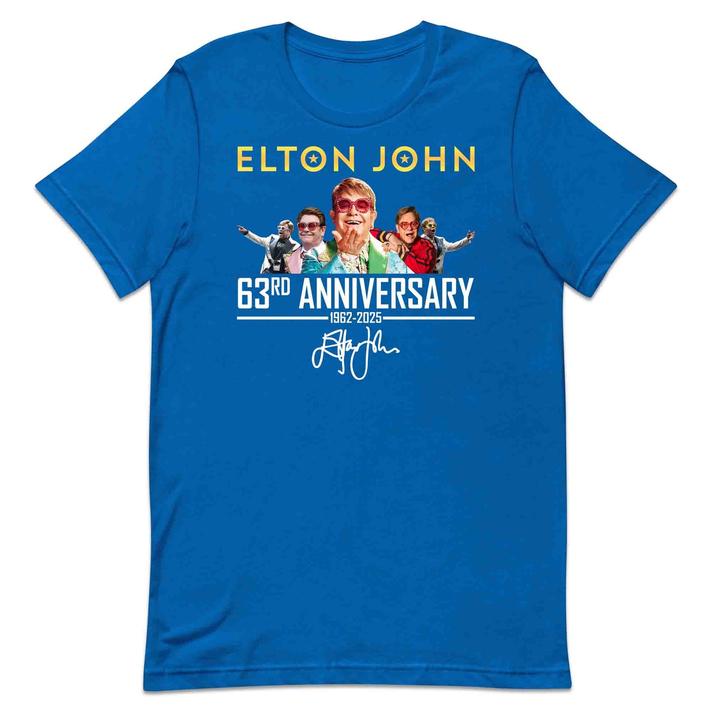 Elton John 63rd Anniversary T-Shirt, Jumper & Hoodie – Iconic Eras (1962–2025) Retro Pop Tribute with Signature Flair | PRODUCT CODE: EHJADSJL