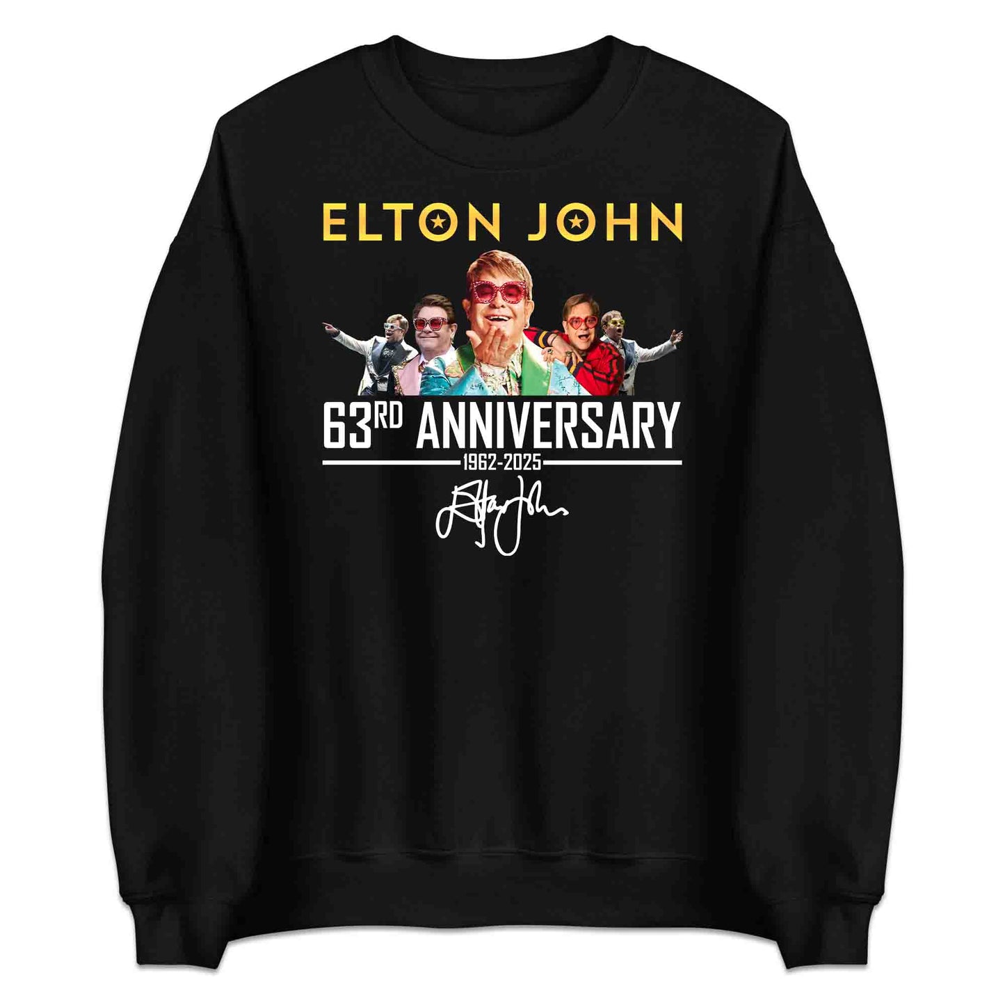 Elton John 63rd Anniversary T-Shirt, Jumper & Hoodie – Iconic Eras (1962–2025) Retro Pop Tribute with Signature Flair | PRODUCT CODE: EHJADSJL