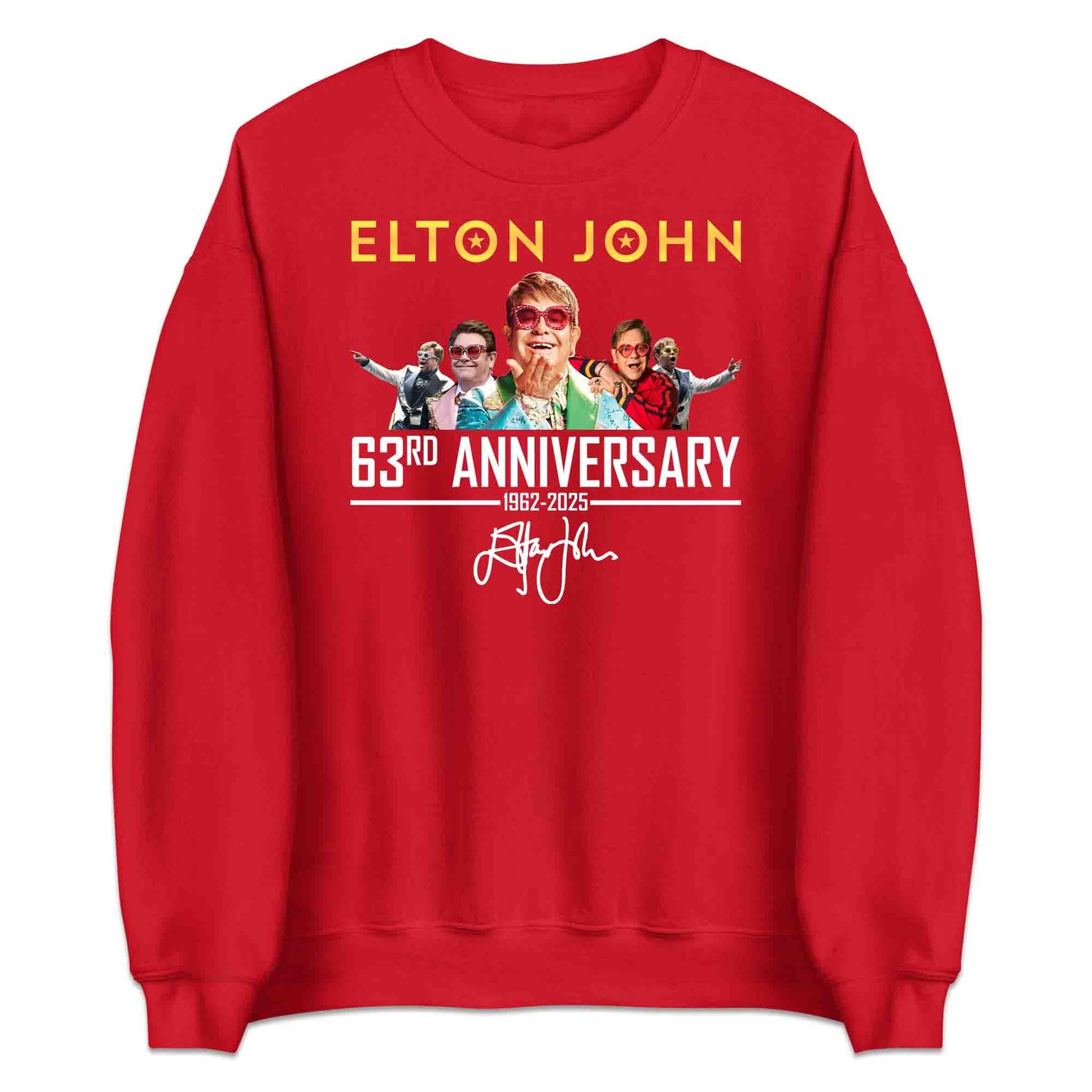 Elton John 63rd Anniversary T-Shirt, Jumper & Hoodie – Iconic Eras (1962–2025) Retro Pop Tribute with Signature Flair | PRODUCT CODE: EHJADSJL