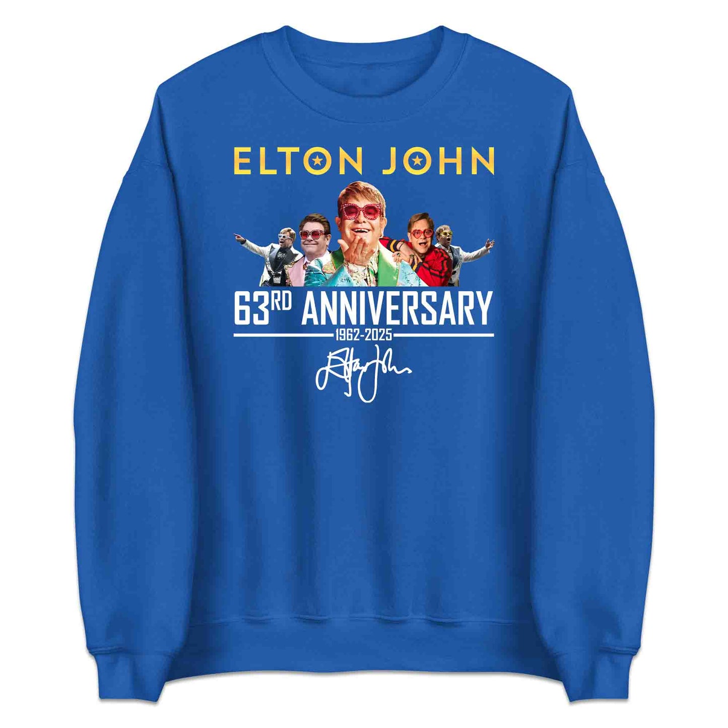 Elton John 63rd Anniversary T-Shirt, Jumper & Hoodie – Iconic Eras (1962–2025) Retro Pop Tribute with Signature Flair | PRODUCT CODE: EHJADSJL