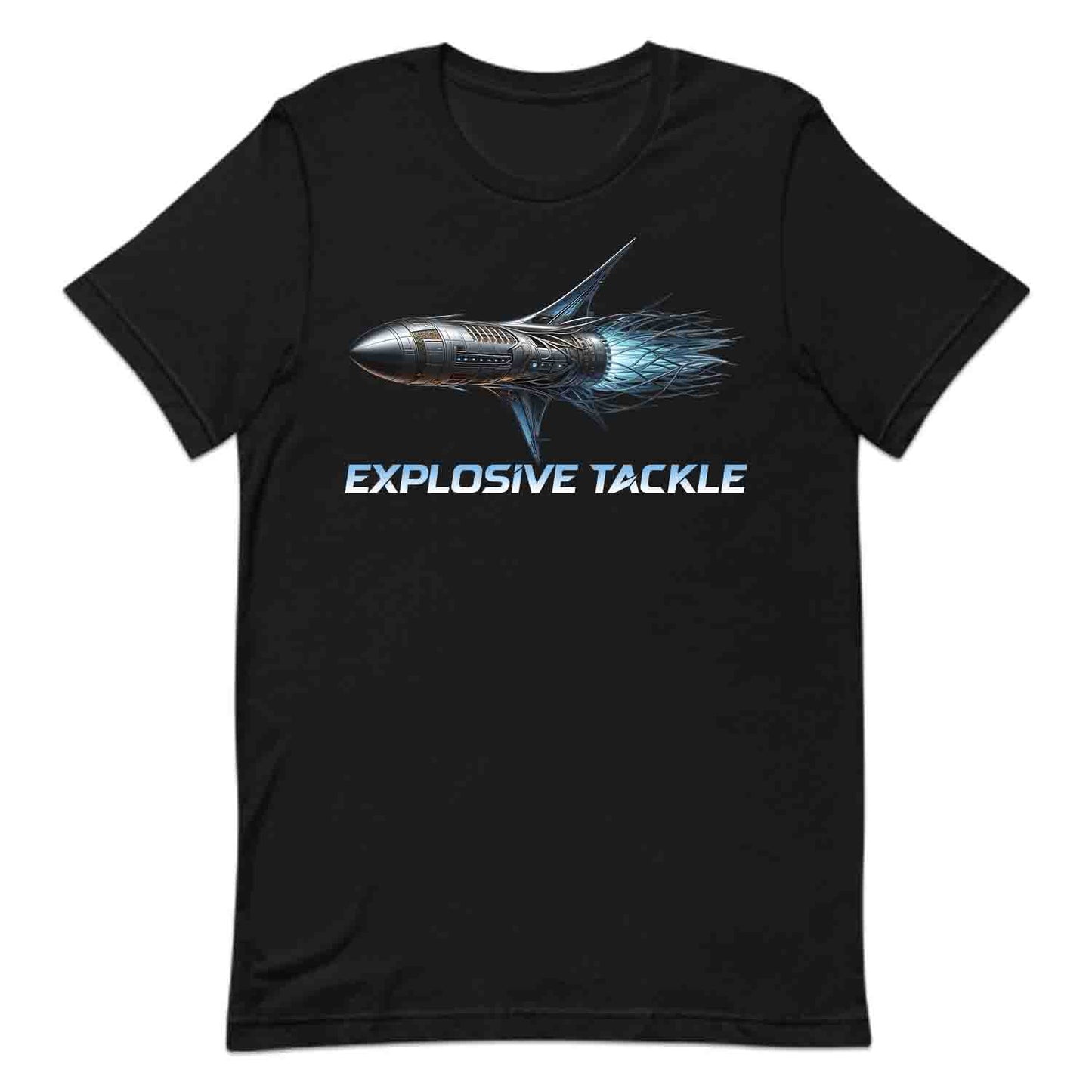 Explosive Tackle T-Shirt, Cyberpunk Rocket Sweatshirt, Sci-Fi Spacecraft Turbo Jet Hoodie | PRODUCT CODE: EHXJKAPRLVK