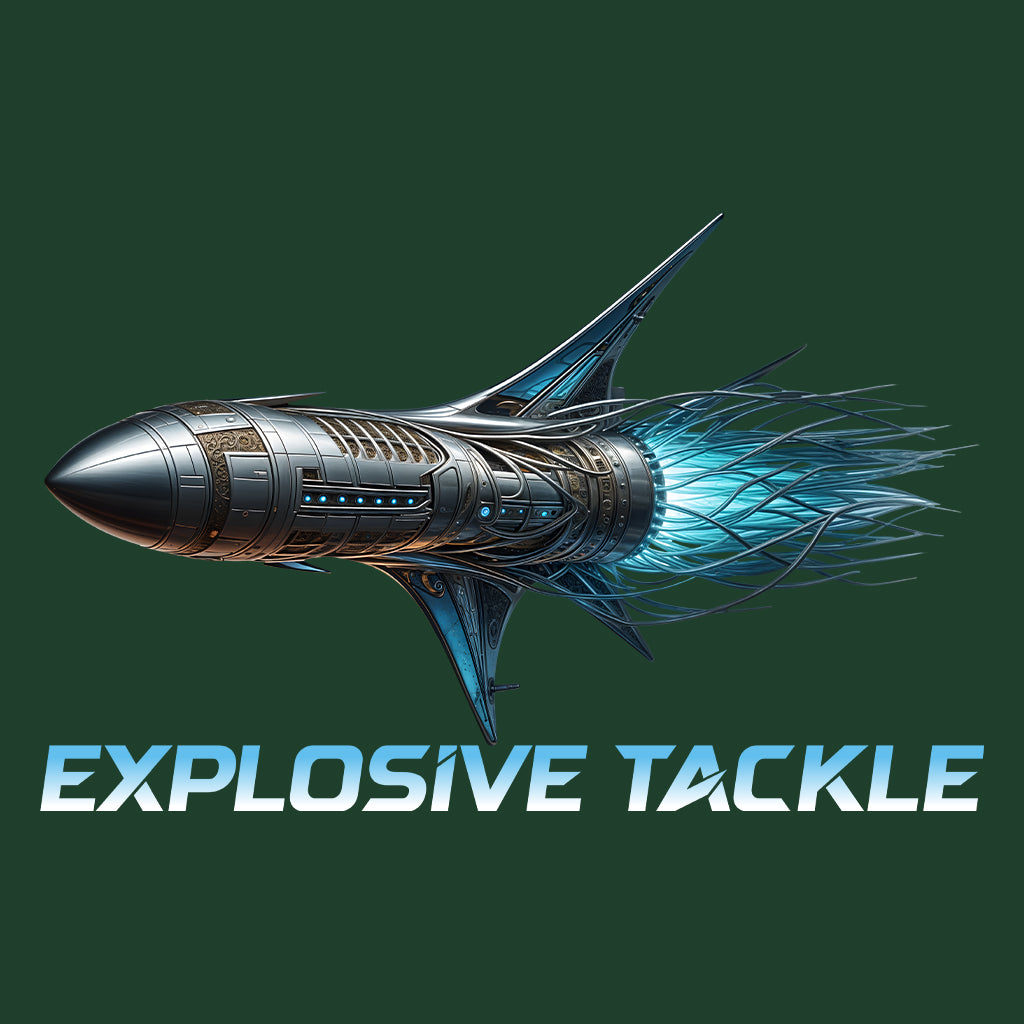 Explosive Tackle T-Shirt, Cyberpunk Rocket Sweatshirt, Sci-Fi Spacecraft Turbo Jet Hoodie | PRODUCT CODE: EHXJKAPRLVK