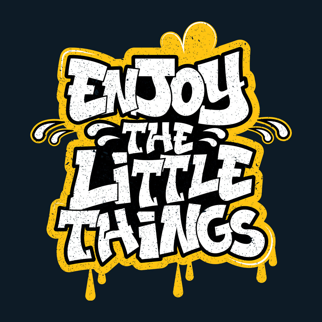 Enjoy the Little Things Retro Inspirational Typography Positive Quote | PRODUCT CODE: EJNYTHLENGSR