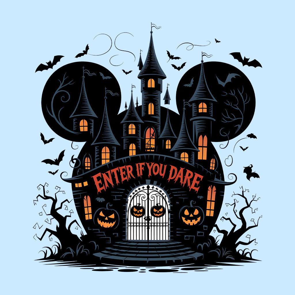 Enter If You Dare Disney Haunted Castle T-Shirt, Spooky Gothic Sweatshirt, Mickey Mouse Halloween Hoodie | PRODUCT CODE: ENASDTUADIH