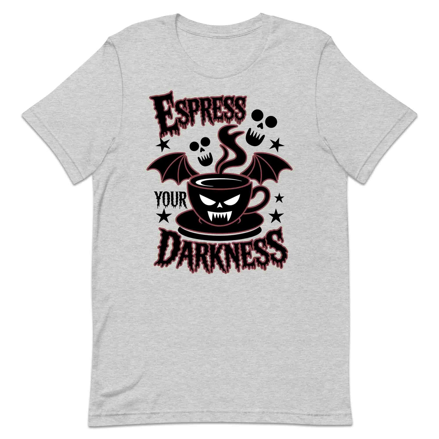 Espress Your Darkness T-Shirt, Gothic Coffee Sweatshirt, Spooky Bat Hoodie | PRODUCT CODE: ENVZCPXHR