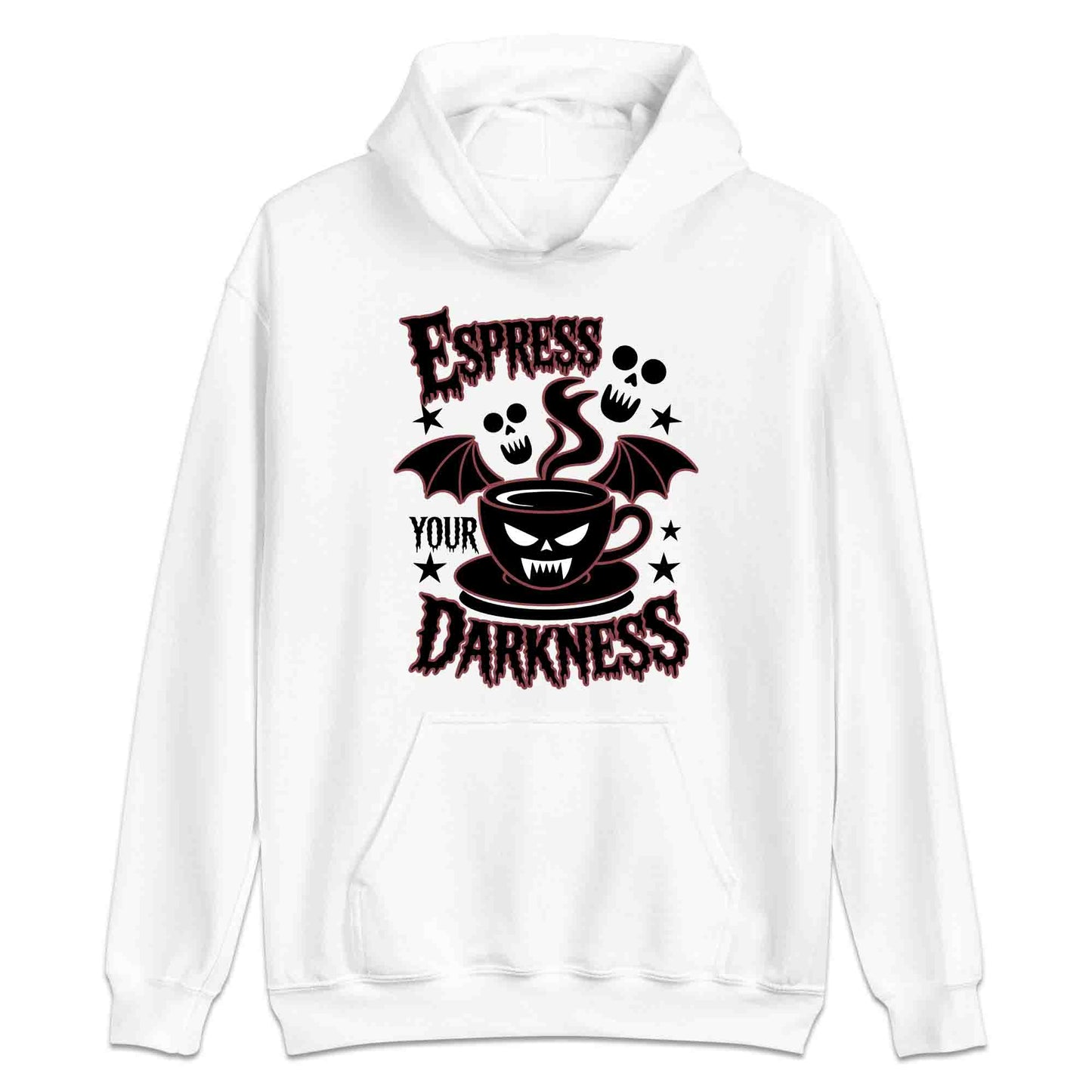 Espress Your Darkness T-Shirt, Gothic Coffee Sweatshirt, Spooky Bat Hoodie | PRODUCT CODE: ENVZCPXHR