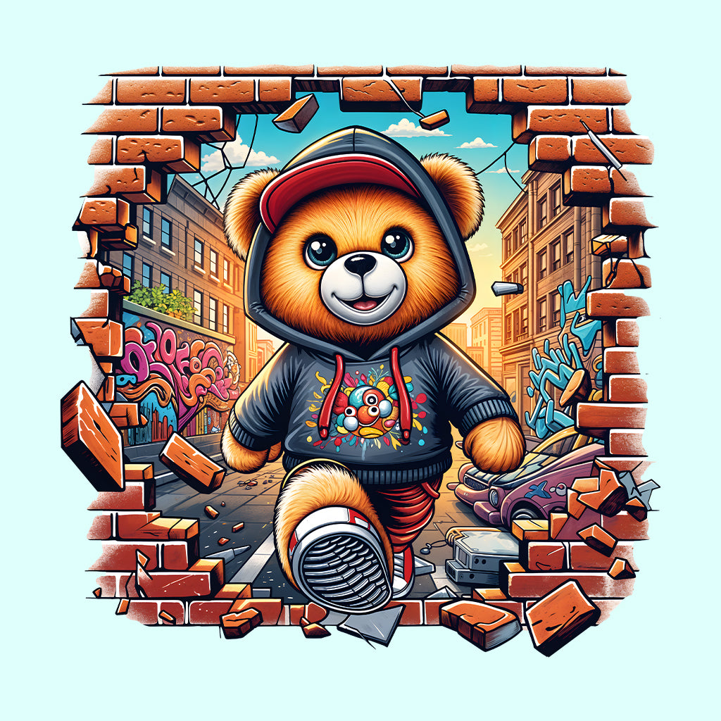 Epic Bear Breaking Through Brick Wall 3D Realistic Bear | PRODUCT CODE: EPBREKNGWLAP