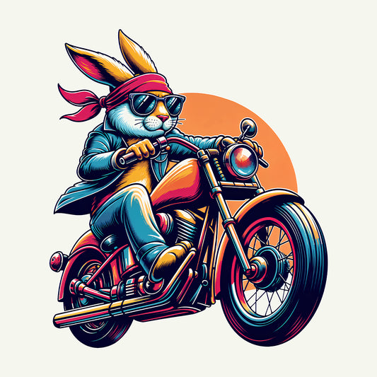 Epic Retro Bunny Biker Rabbit Motorcyclists | PRODUCT CODE: EPVGNBDSCRICW