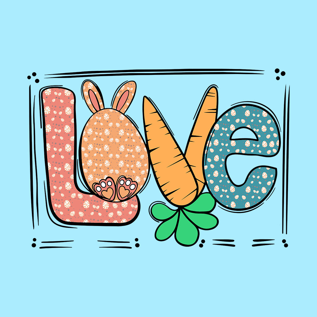 Easter Bunny Love Easter Egg Hunt Cute Rabbit and Carrot | PRODUCT CODE: ETSBYNLVRATCO