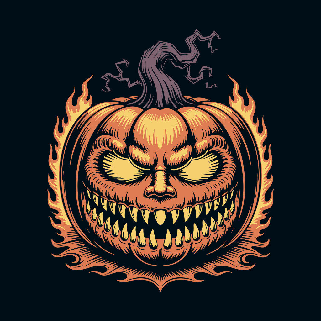 Evil Pumpkin Face T-Shirt, Creepy Jack-O’-Lantern Sweatshirt, Scary Horror Hoodie | PRODUCT CODE: EVLASHOHFV