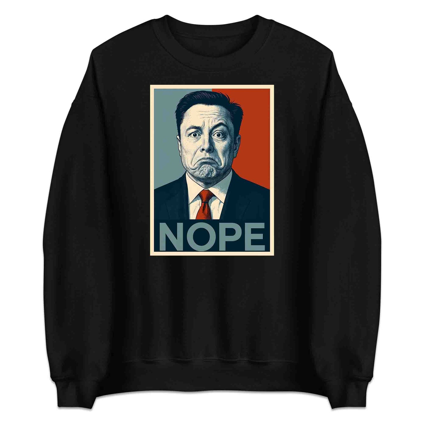 Funny Elon Musk "NOPE" Meme T-Shirt, Jumper & Hoodie – Political Parody, Sarcastic Humor for SpaceX Geeks & Tech Fans | PRODUCT CODE: FEBHJSAD