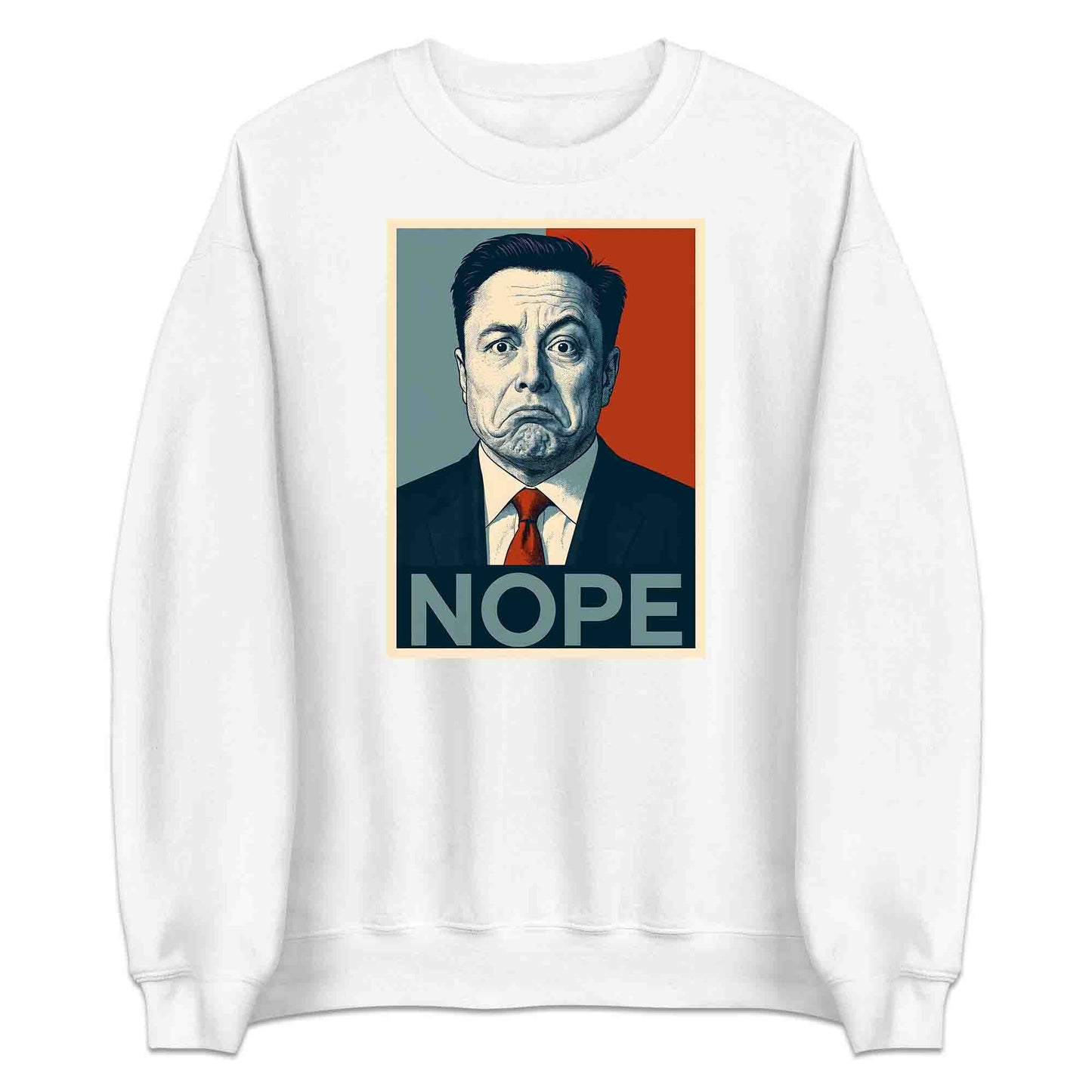 Funny Elon Musk "NOPE" Meme T-Shirt, Jumper & Hoodie – Political Parody, Sarcastic Humor for SpaceX Geeks & Tech Fans | PRODUCT CODE: FEBHJSAD