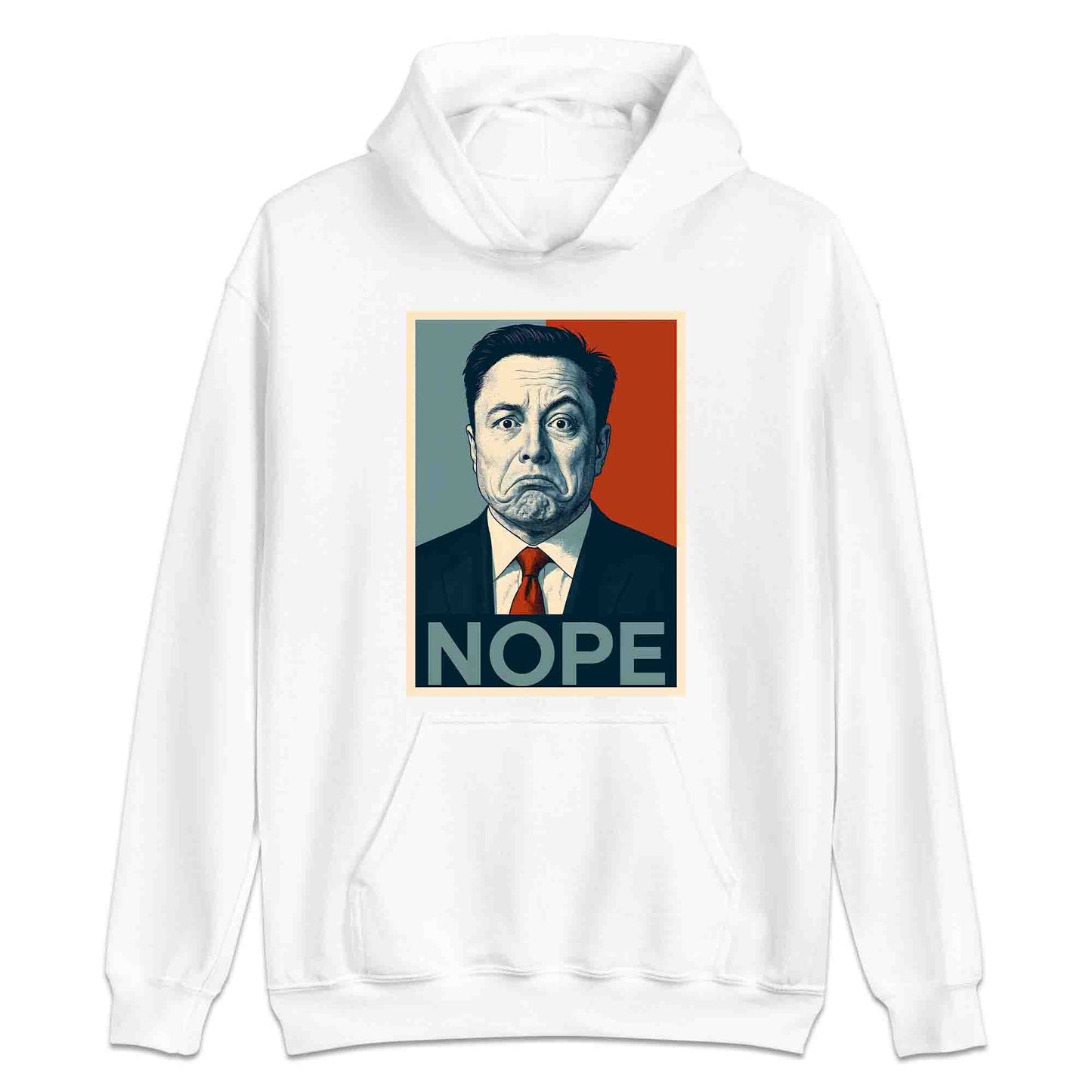 Funny Elon Musk "NOPE" Meme T-Shirt, Jumper & Hoodie – Political Parody, Sarcastic Humor for SpaceX Geeks & Tech Fans | PRODUCT CODE: FEBHJSAD