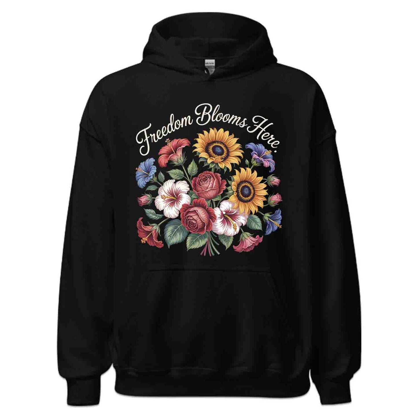 Freedom Blooms T-Shirt, Vintage Floral Sweatshirt, Patriotic Garden Hoodie | PRODUCT CODE: FJWHERMB