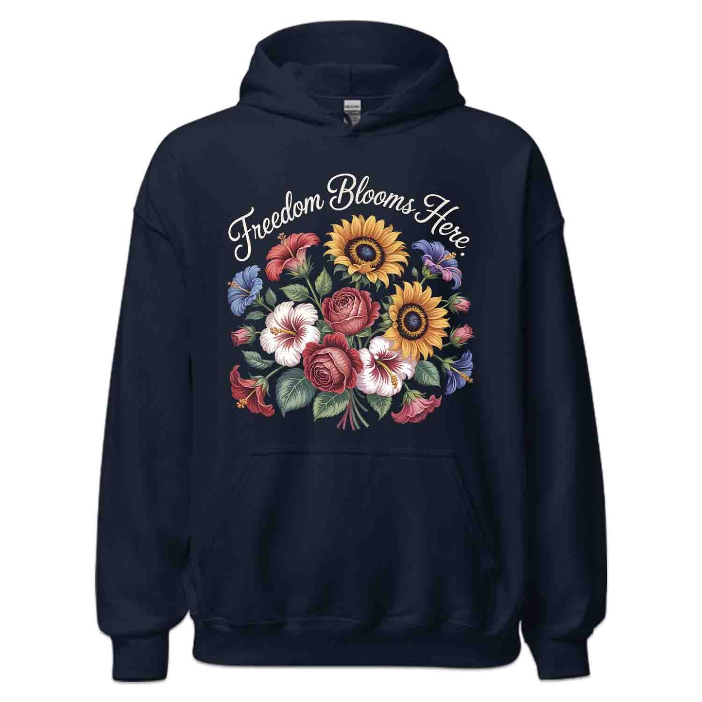 Freedom Blooms T-Shirt, Vintage Floral Sweatshirt, Patriotic Garden Hoodie | PRODUCT CODE: FJWHERMB