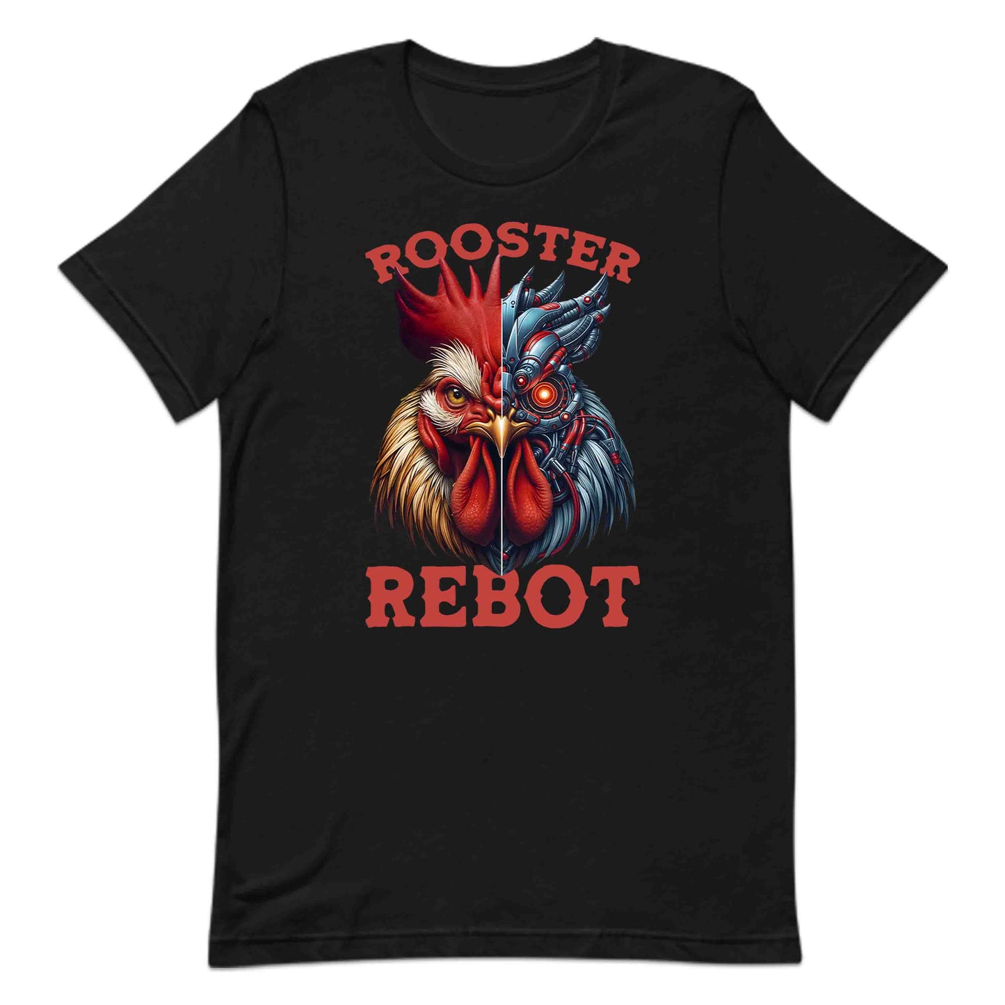 Half Cyberpunk Rooster Half Realistic Chicken Futuristic AI-Mech Bird Steampunk Cybernetic | PRODUCT CODE: FLDEHABVWICYJ